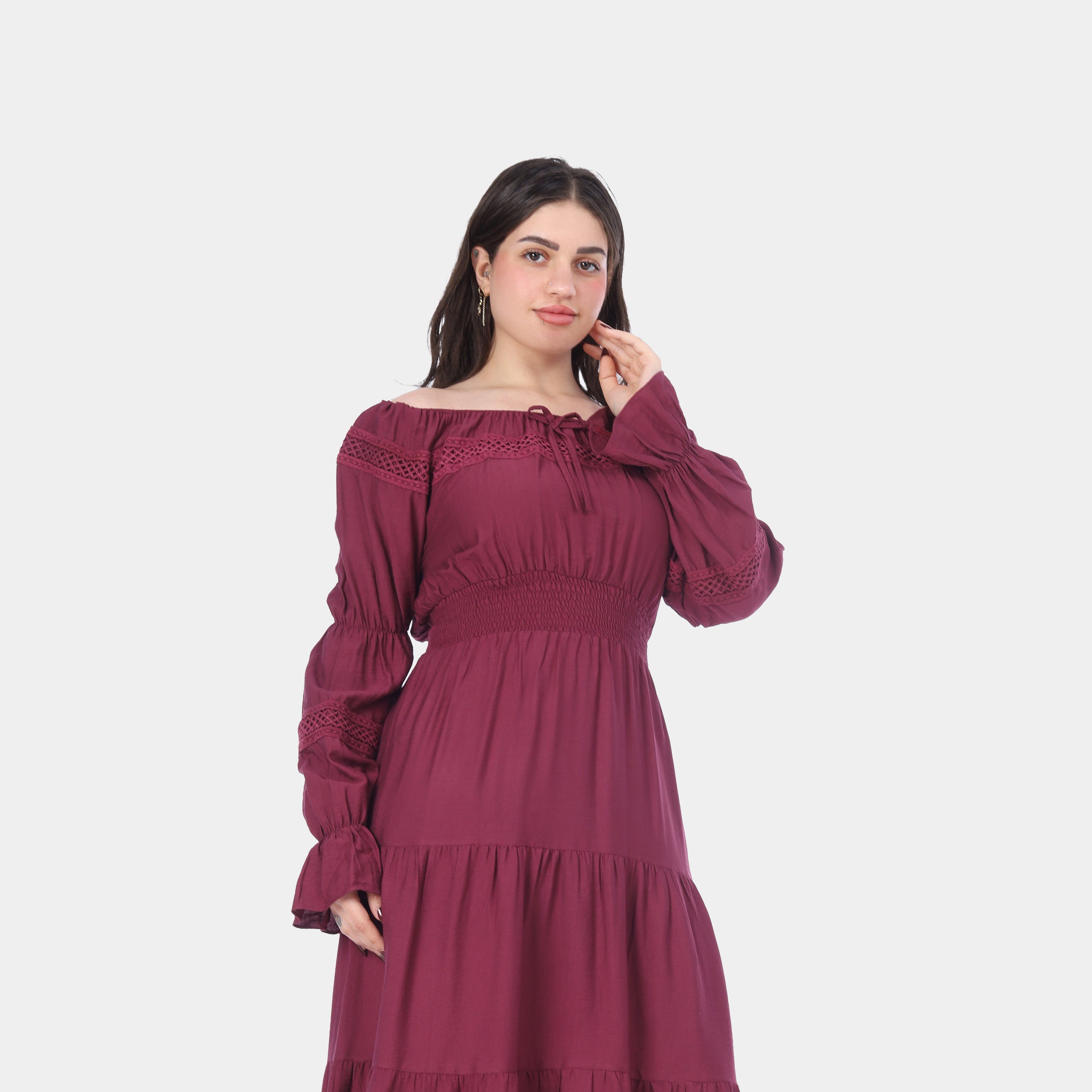 Off-Shoulder Tiered Maxi Dress 20571094