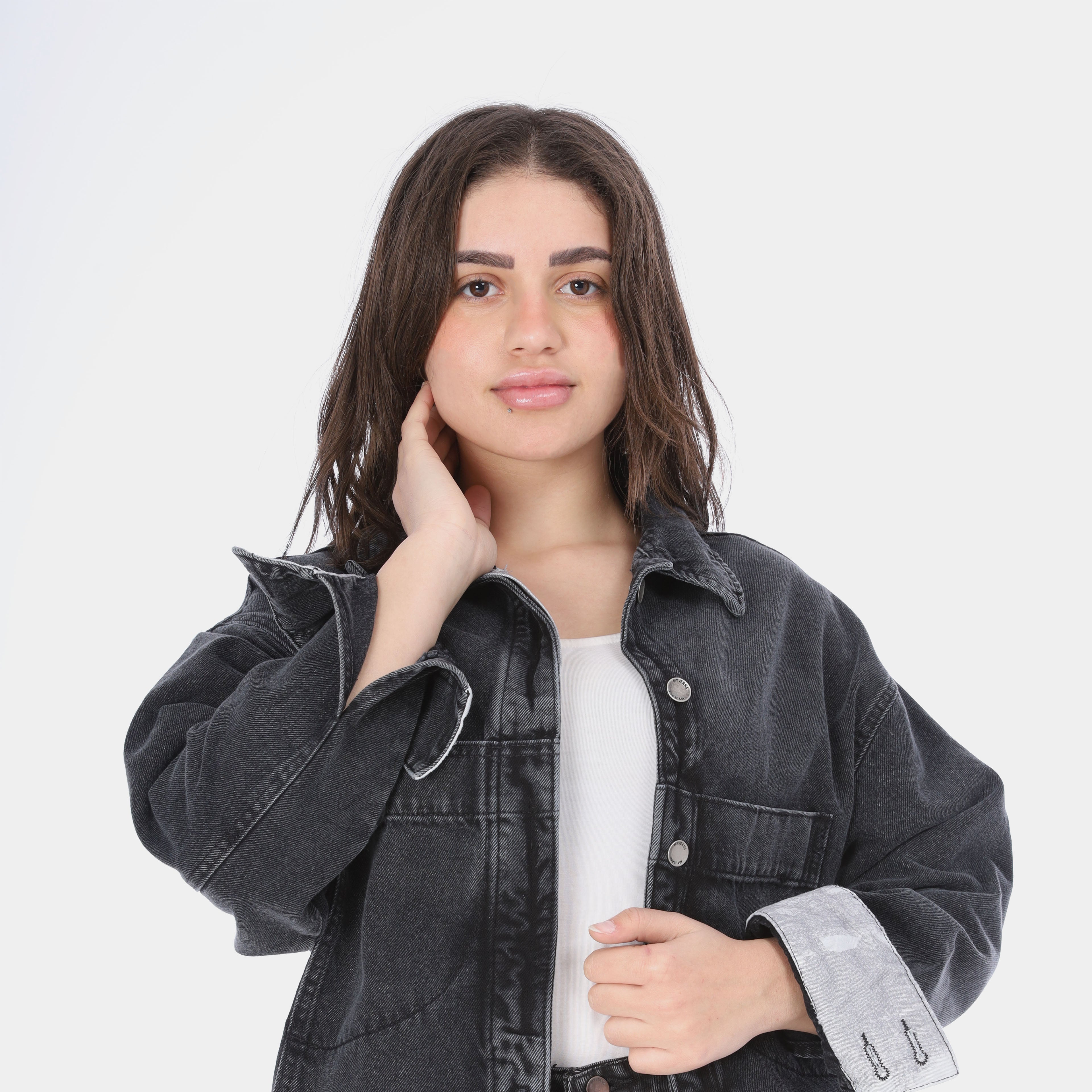 Denim Jacket with Front Buttons 20681530