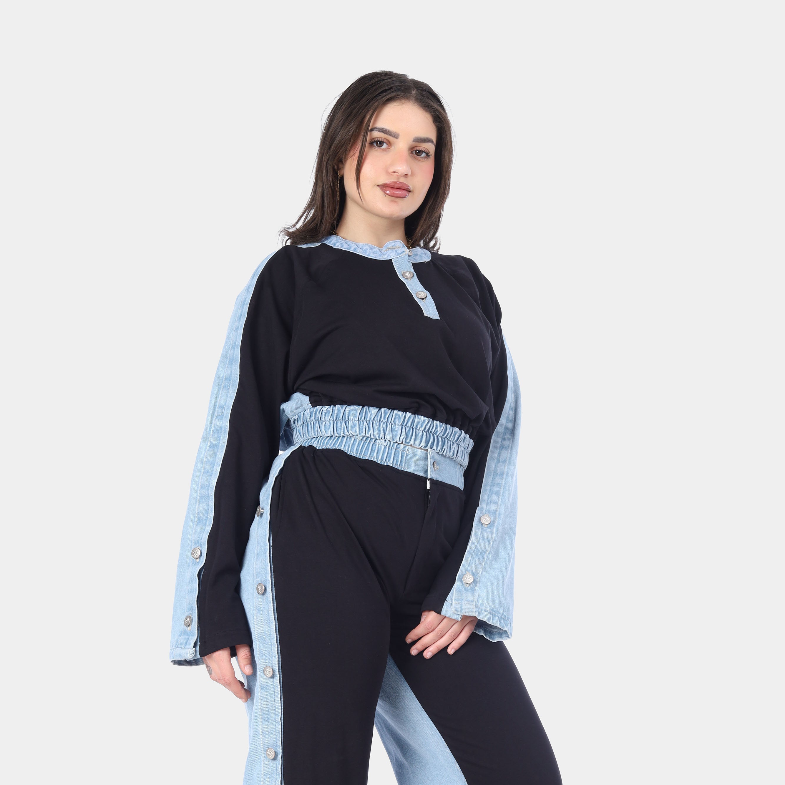 Two-Tone Denim Panel Co-Ord Set 20683009