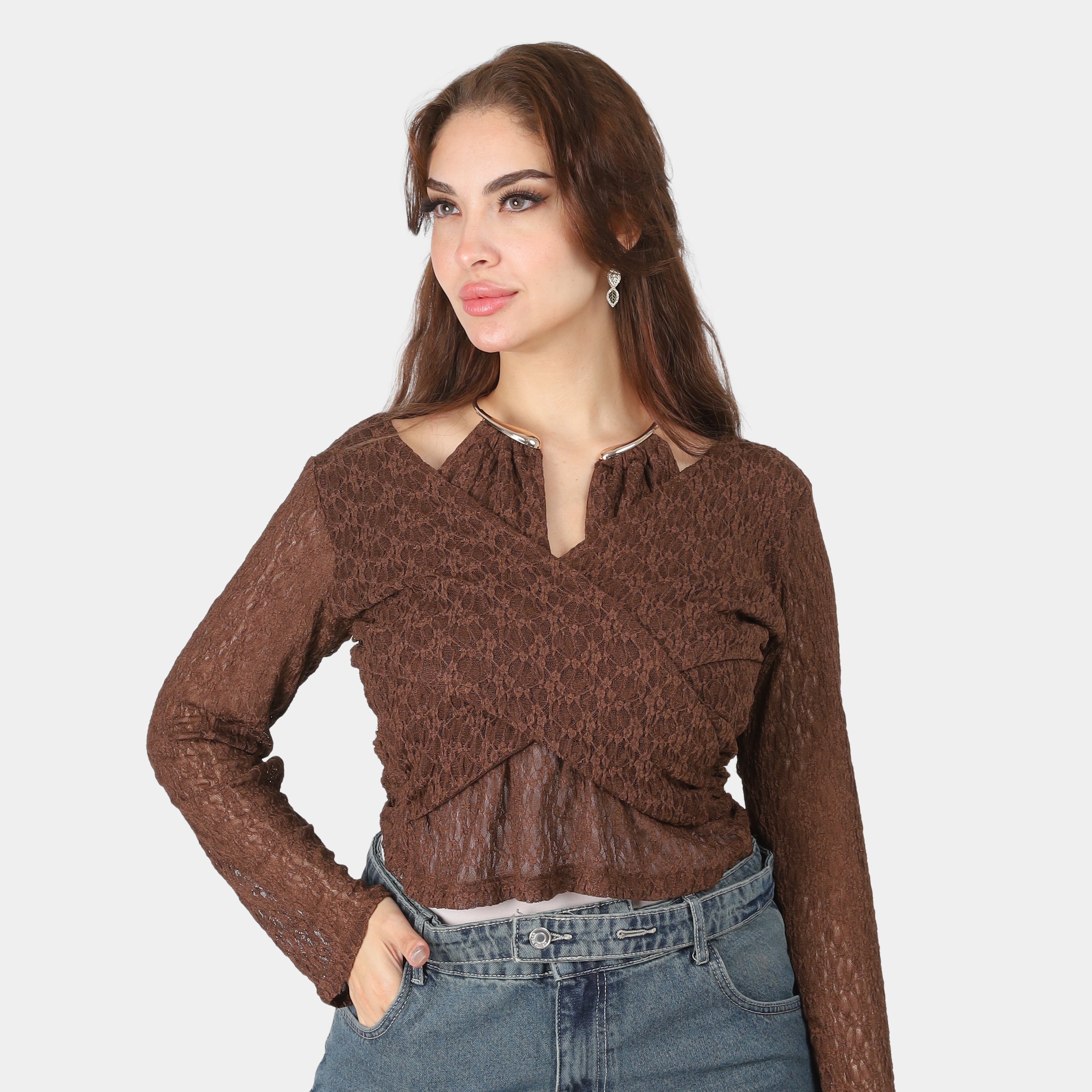 Lace Wrap Blouse 20912104