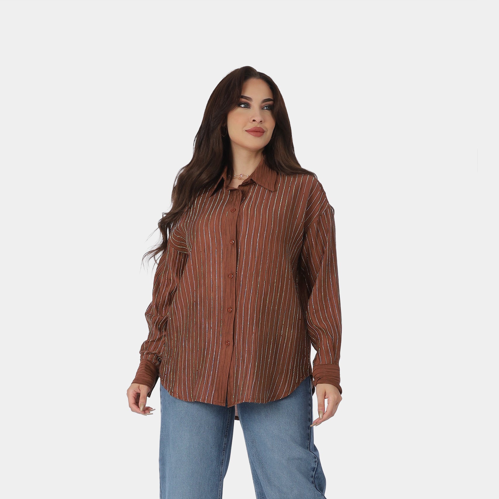 Elegant Shiny Polka Dot Shirt 2072734