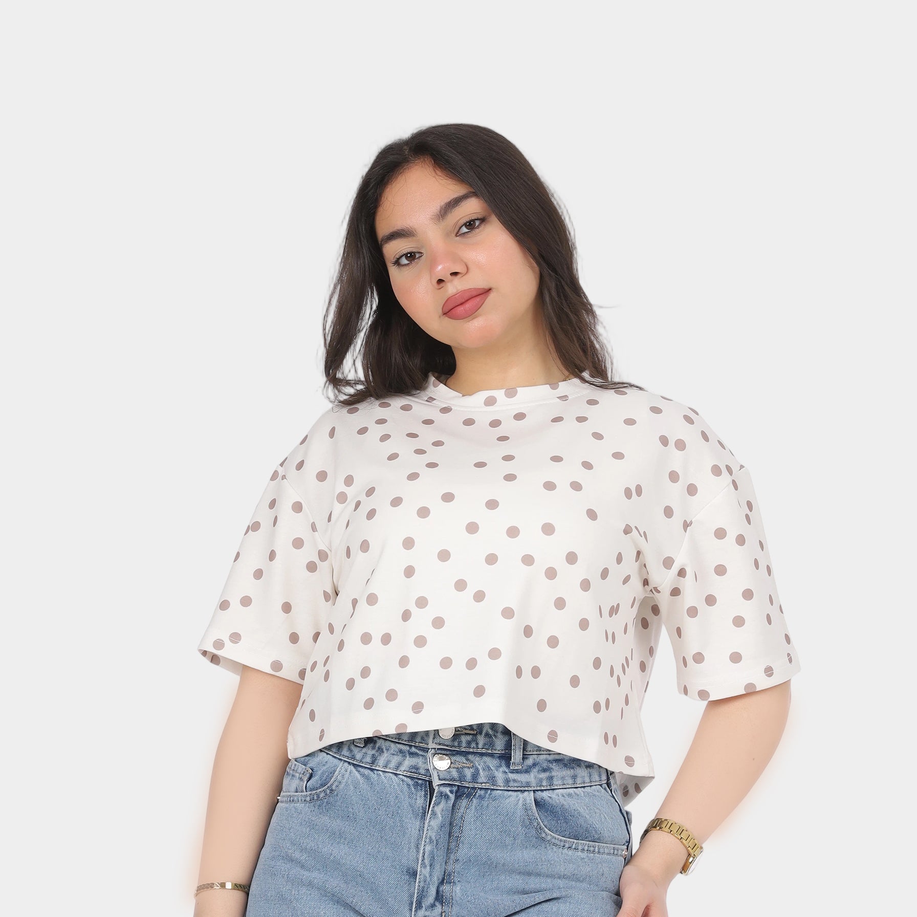 Polka Dot Half Sleeve T-Shirt 2073C1046