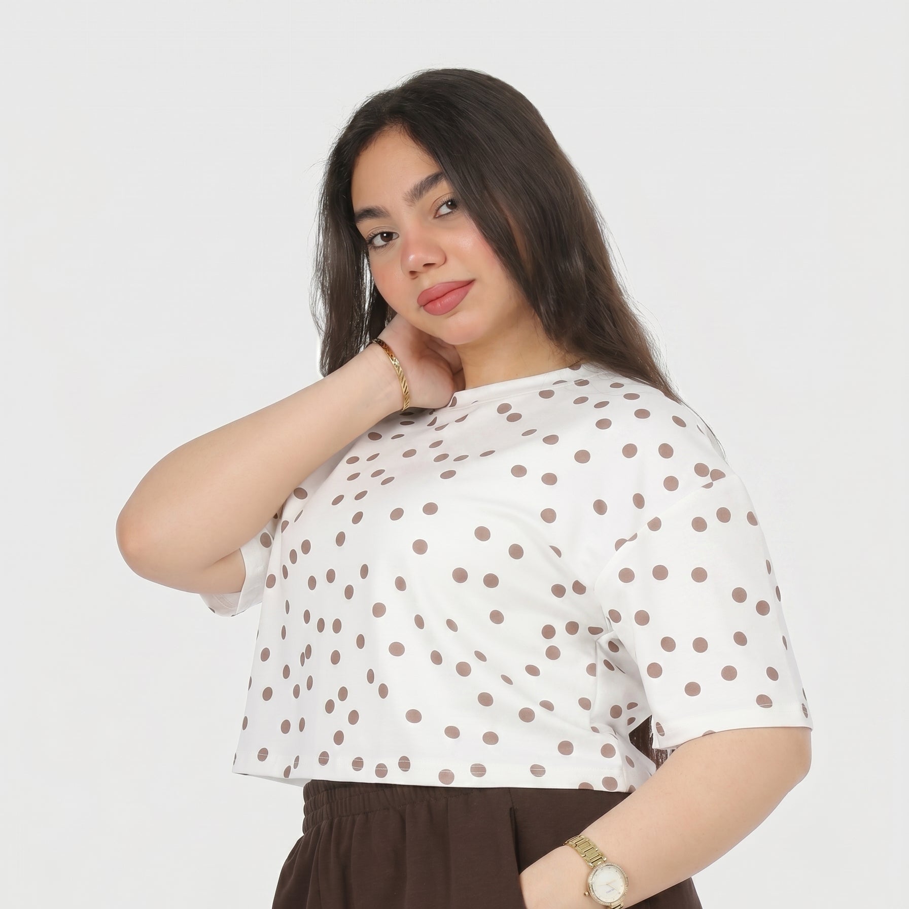 Polka Dot Half Sleeve T-Shirt 2073C1046