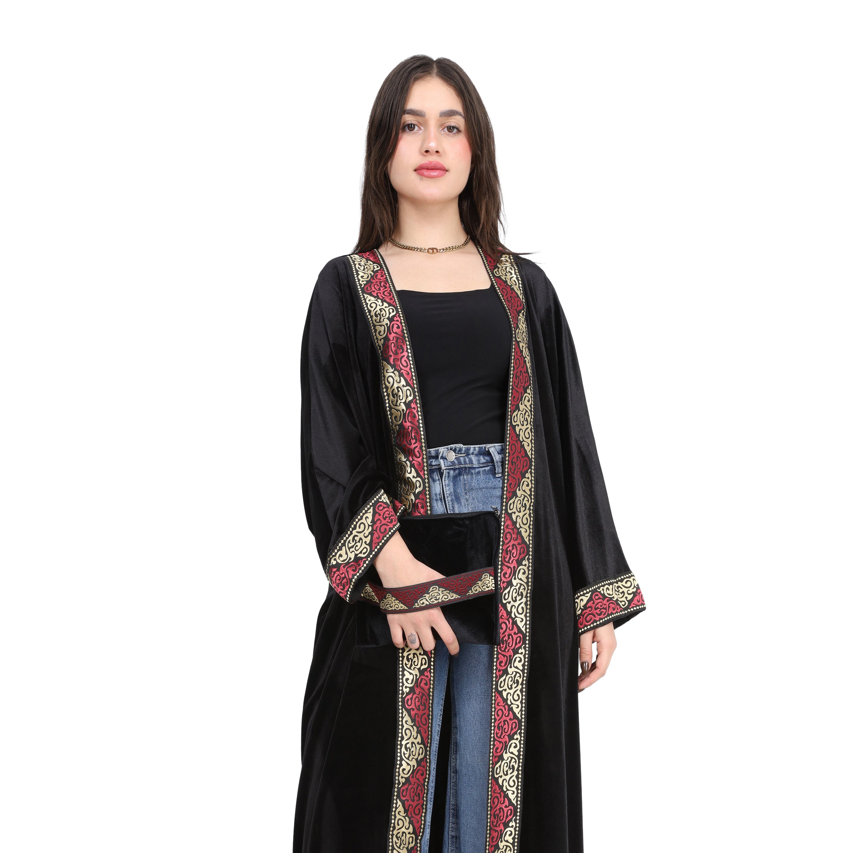 Velvet Embroidered Cardigan 17195002