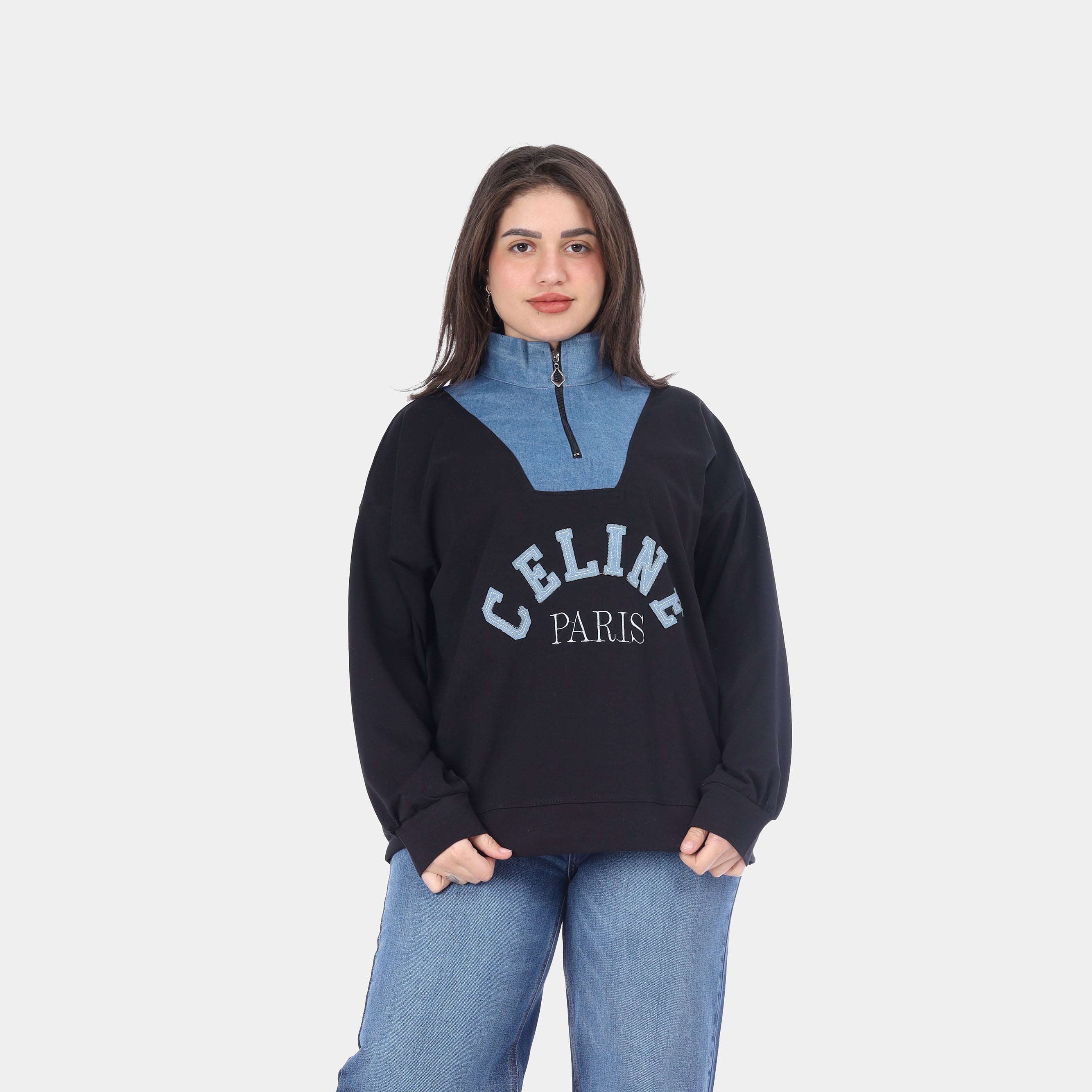 Oversized Zip-Up Sweatshirt 208495