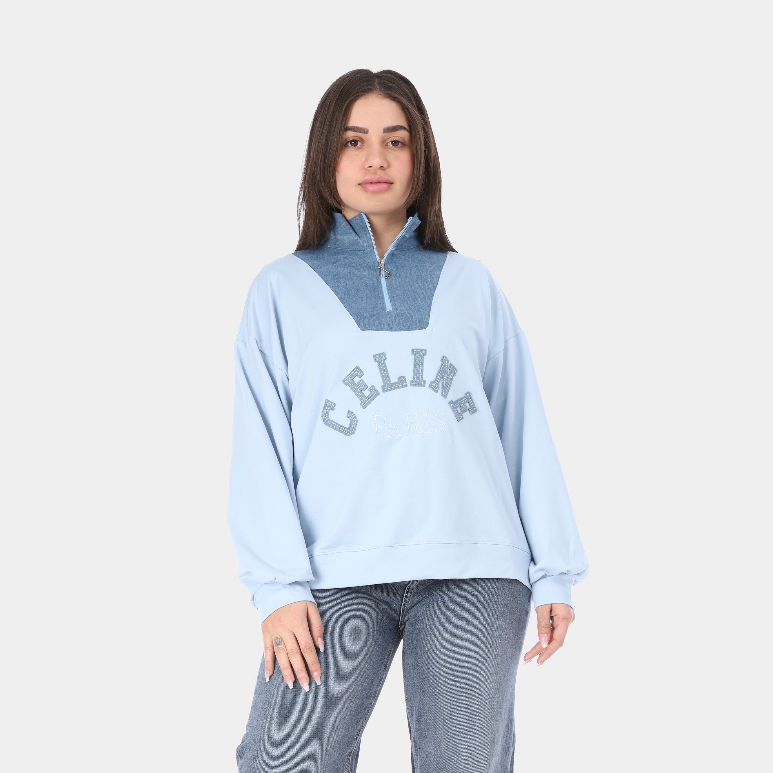Oversized Zip-Up Sweatshirt 208495