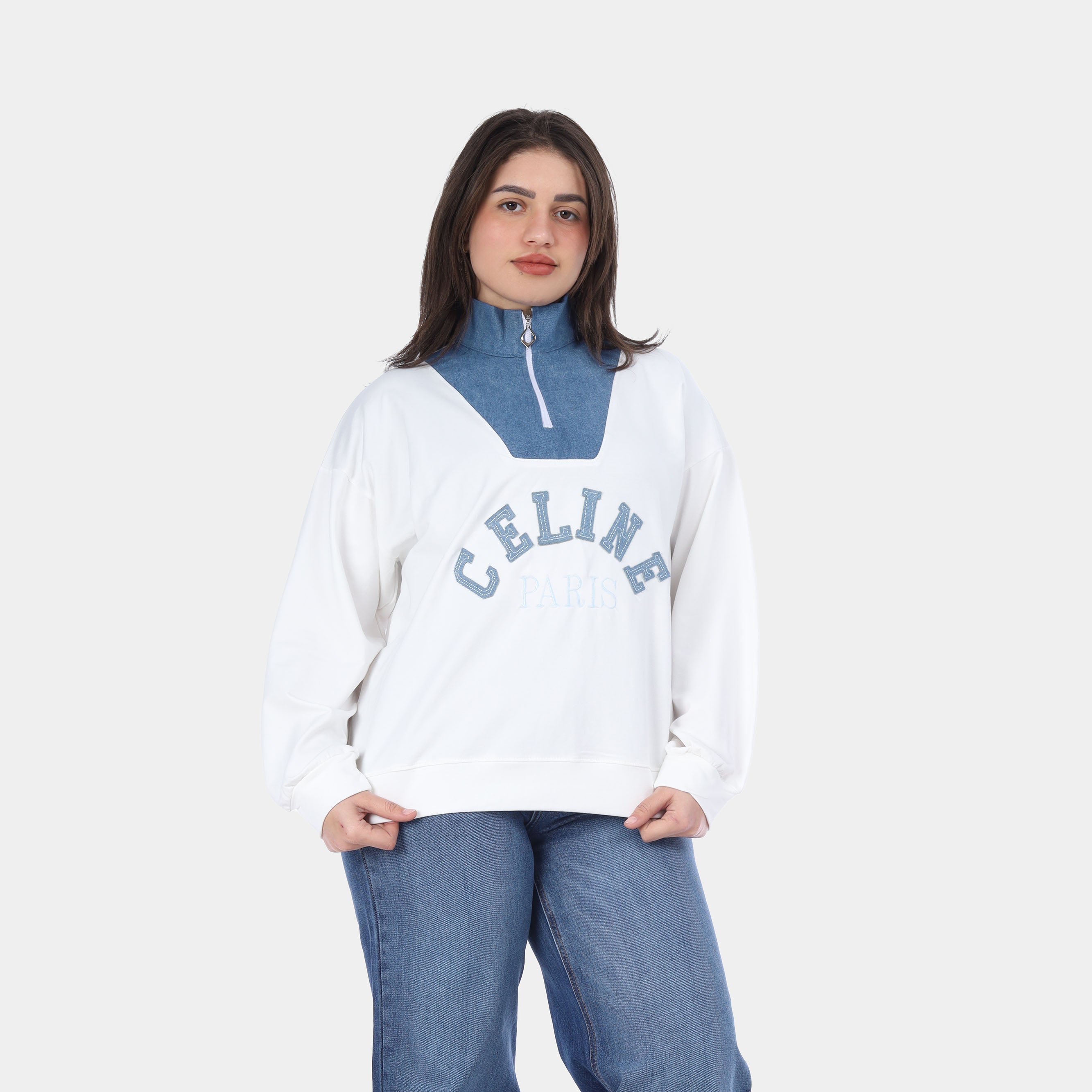 Oversized Zip-Up Sweatshirt 208495