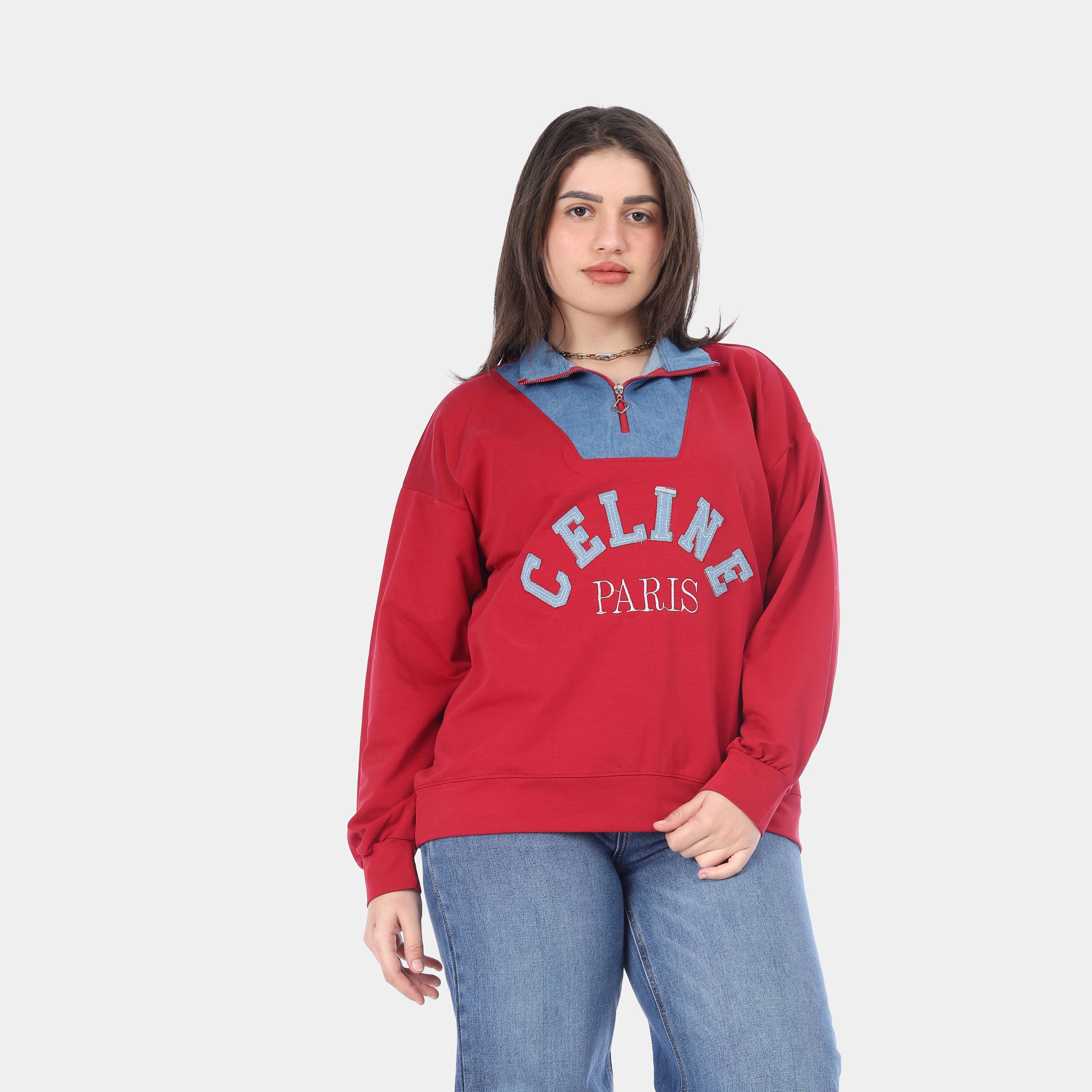 Oversized Zip-Up Sweatshirt 208495