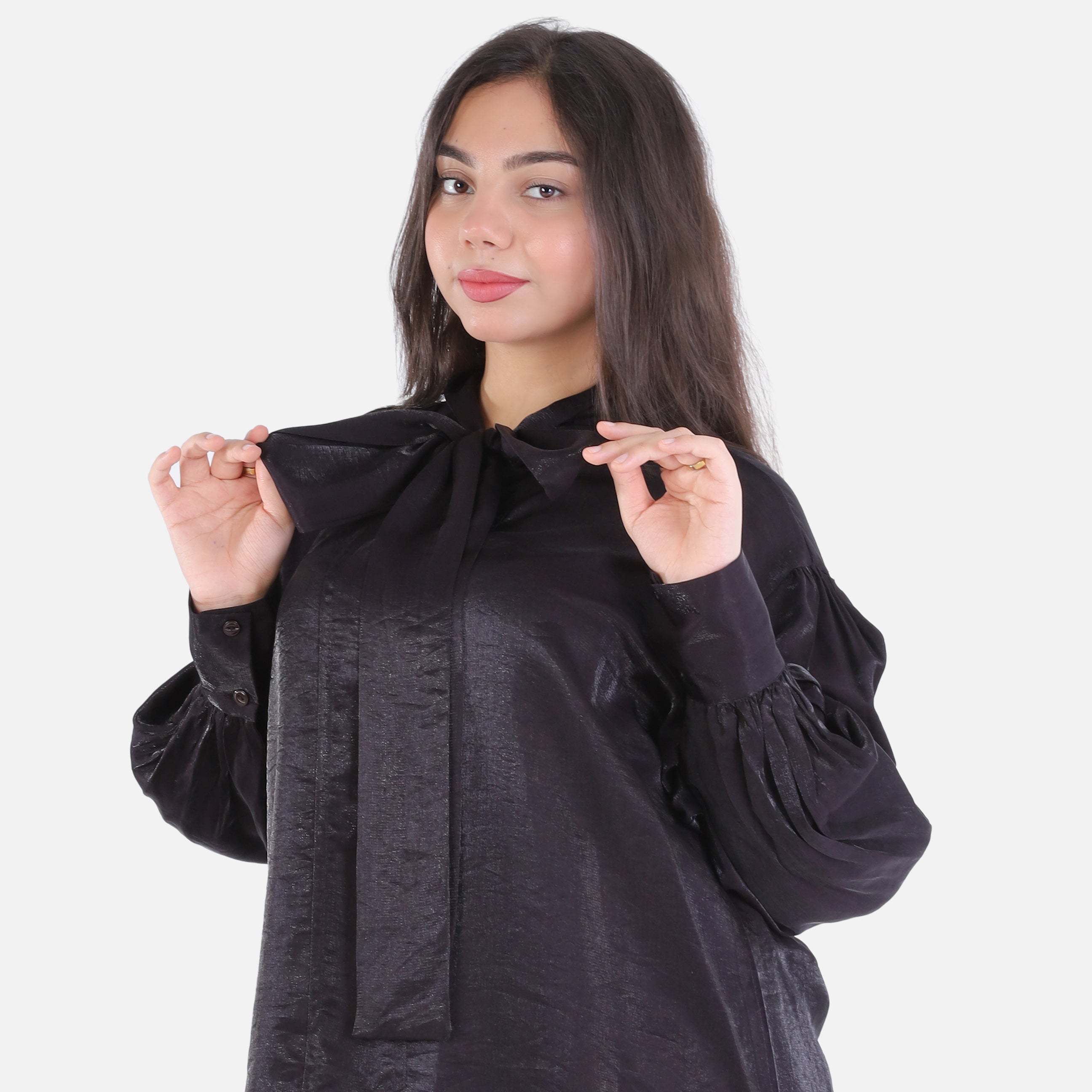 Satin Blouse with Neck Tie 209210132
