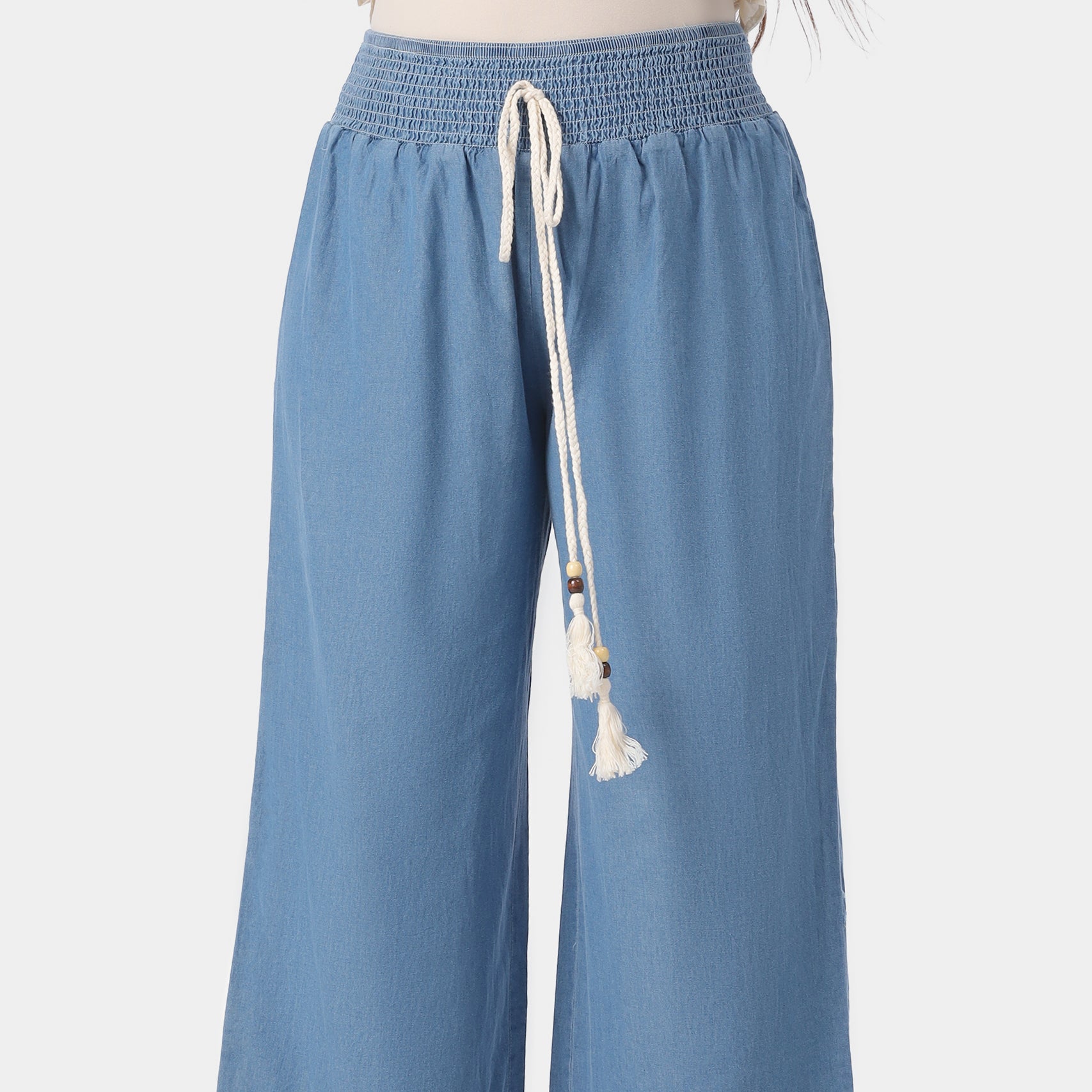 Elastic Waist Wide Fit Denim Jeans 2096HST018