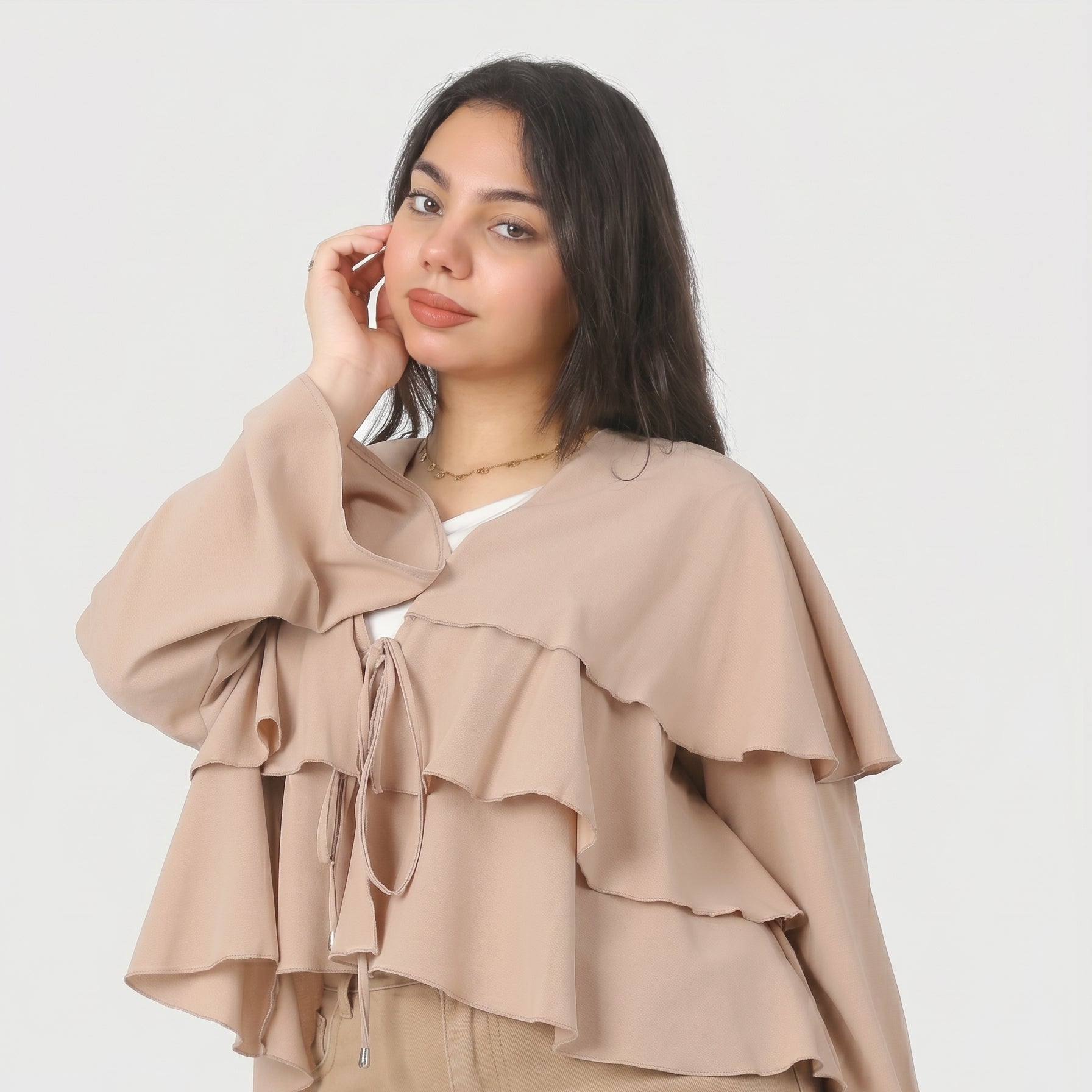 Ruffled Crop Blouse with Tie 2006/053