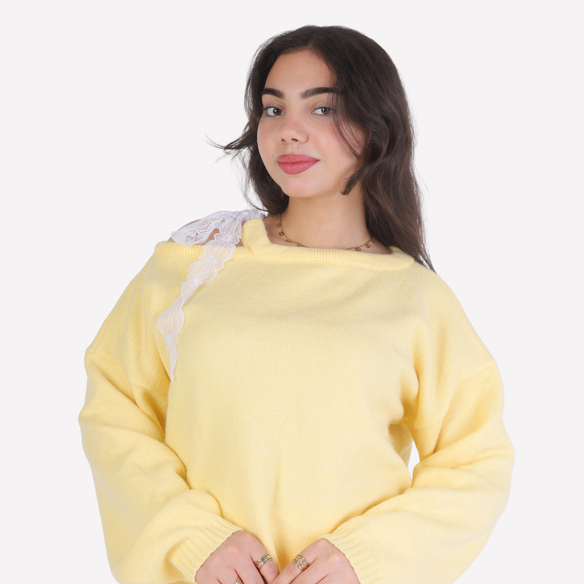 Knit Shoulder-Tie Blouse 2135/034