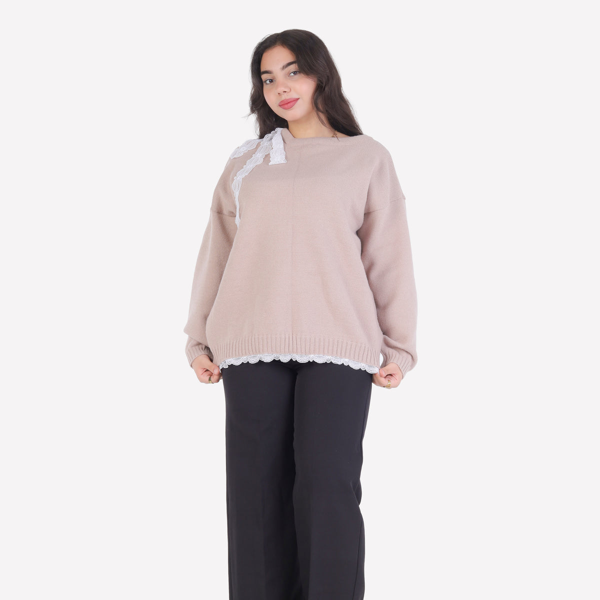 Knit Shoulder-Tie Blouse 2135/034