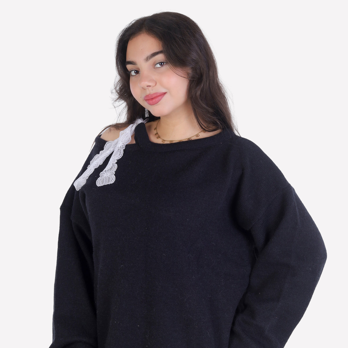 Knit Shoulder-Tie Blouse 2135/034