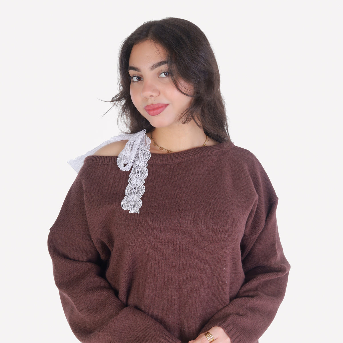 Knit Shoulder-Tie Blouse 2135/034
