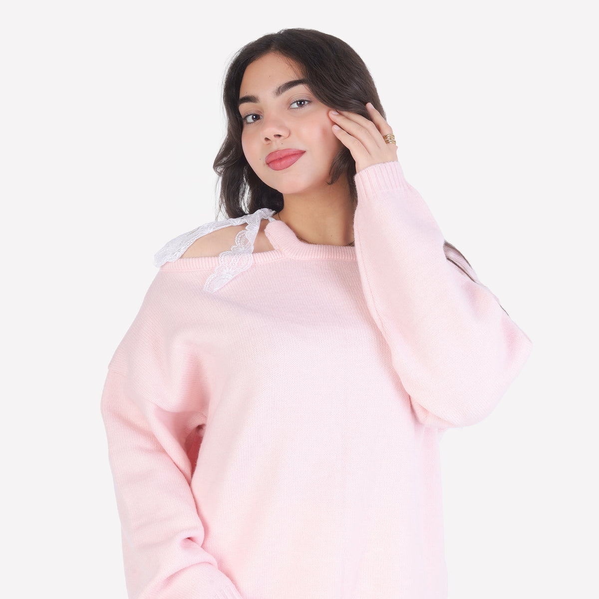 Knit Shoulder-Tie Blouse 2135/034