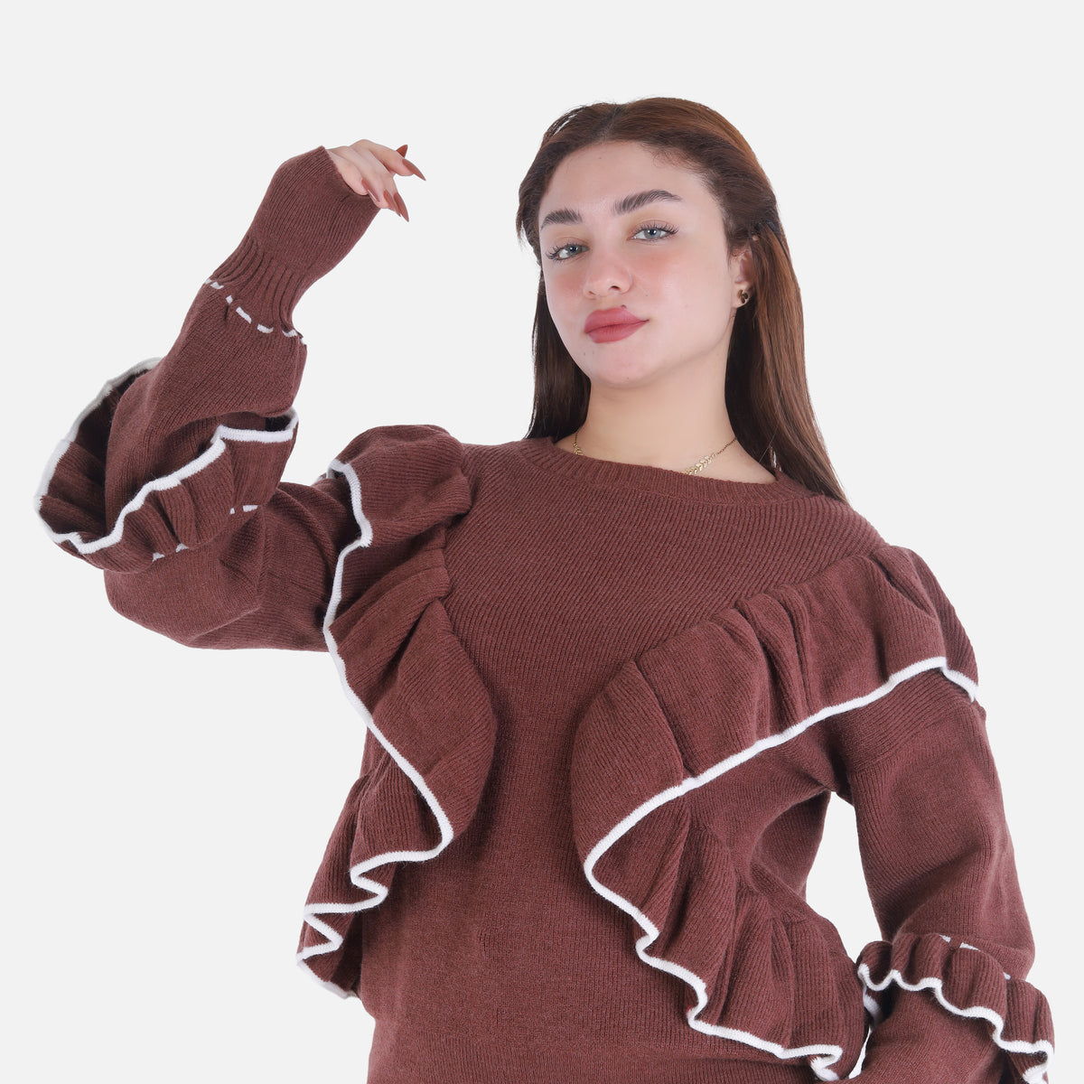 Ruffle Knit Pullover 2135/041