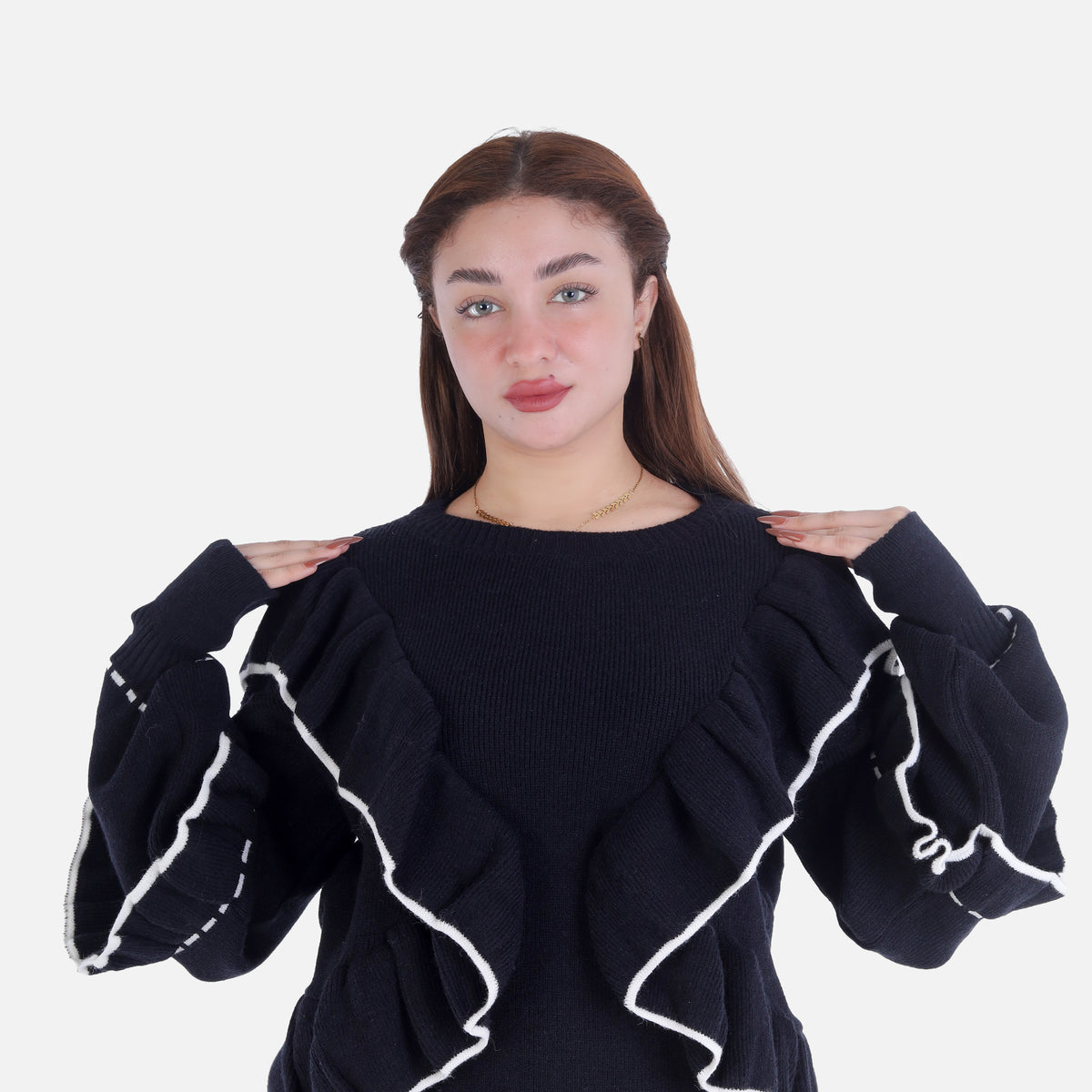 Ruffle Knit Pullover 2135/041