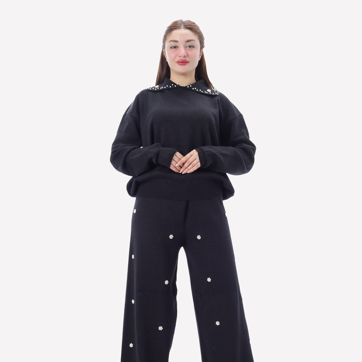 Pearl-Embellished Knit Set 2135/044
