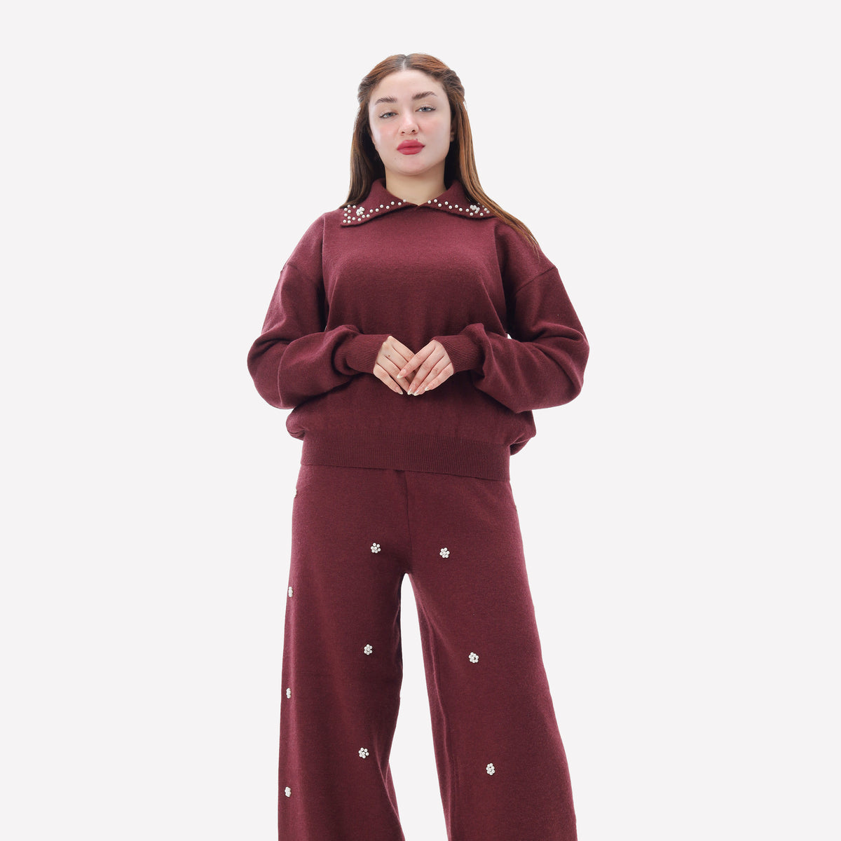 Pearl-Embellished Knit Set 2135/044