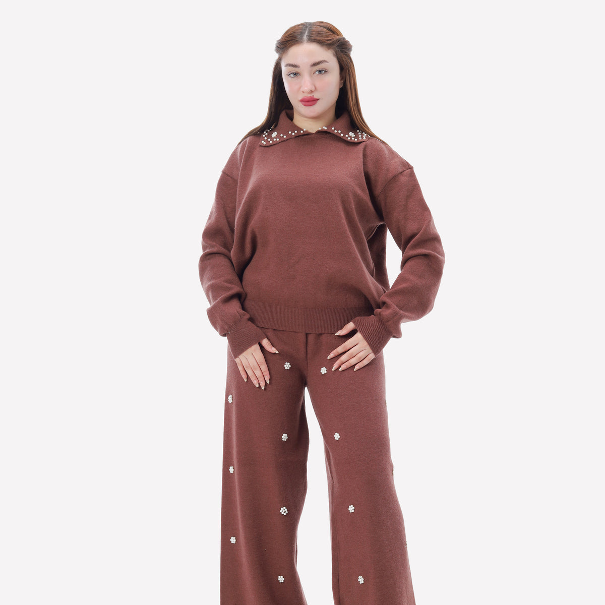 Pearl-Embellished Knit Set 2135/044