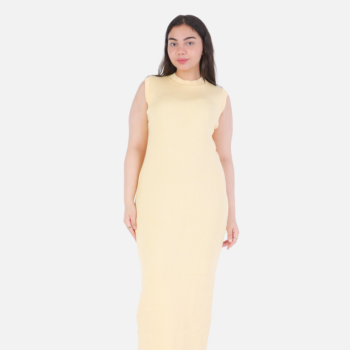 Basic Sleeveless Ribbed Knit Dress 2136/089