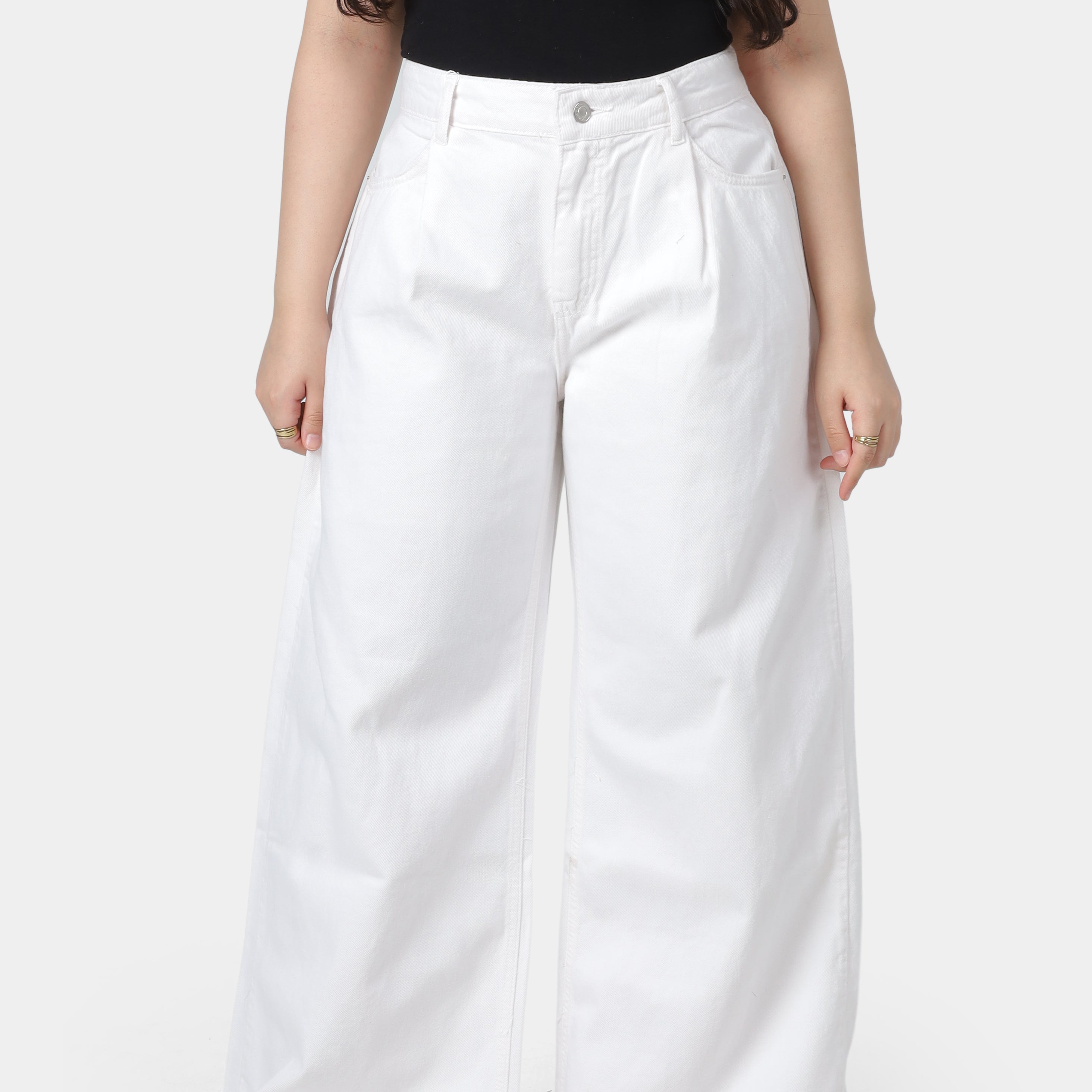 High-Waisted Wide Leg Denim Jeans 395B700