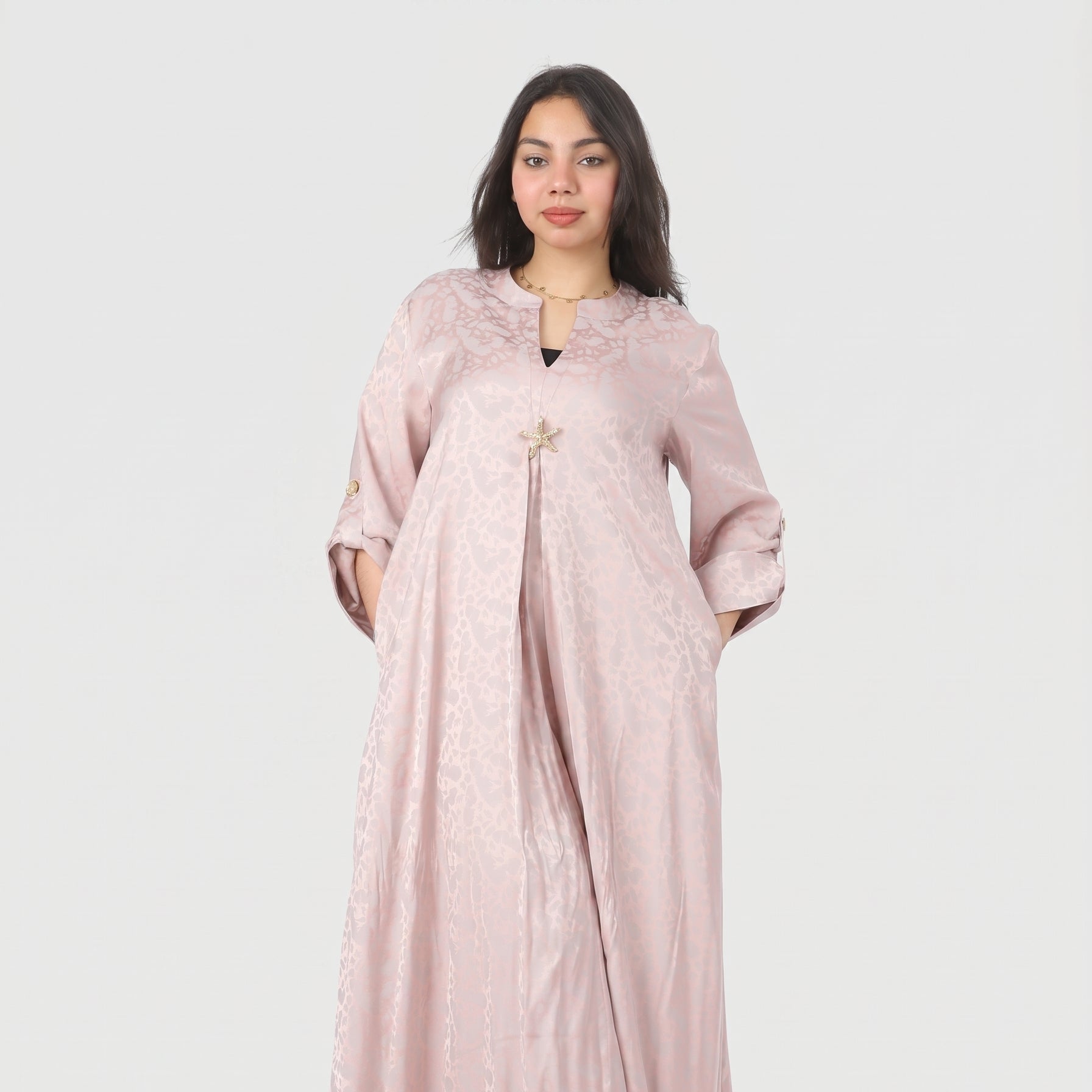 Round Open Neck Abaya Dress 20539156/1