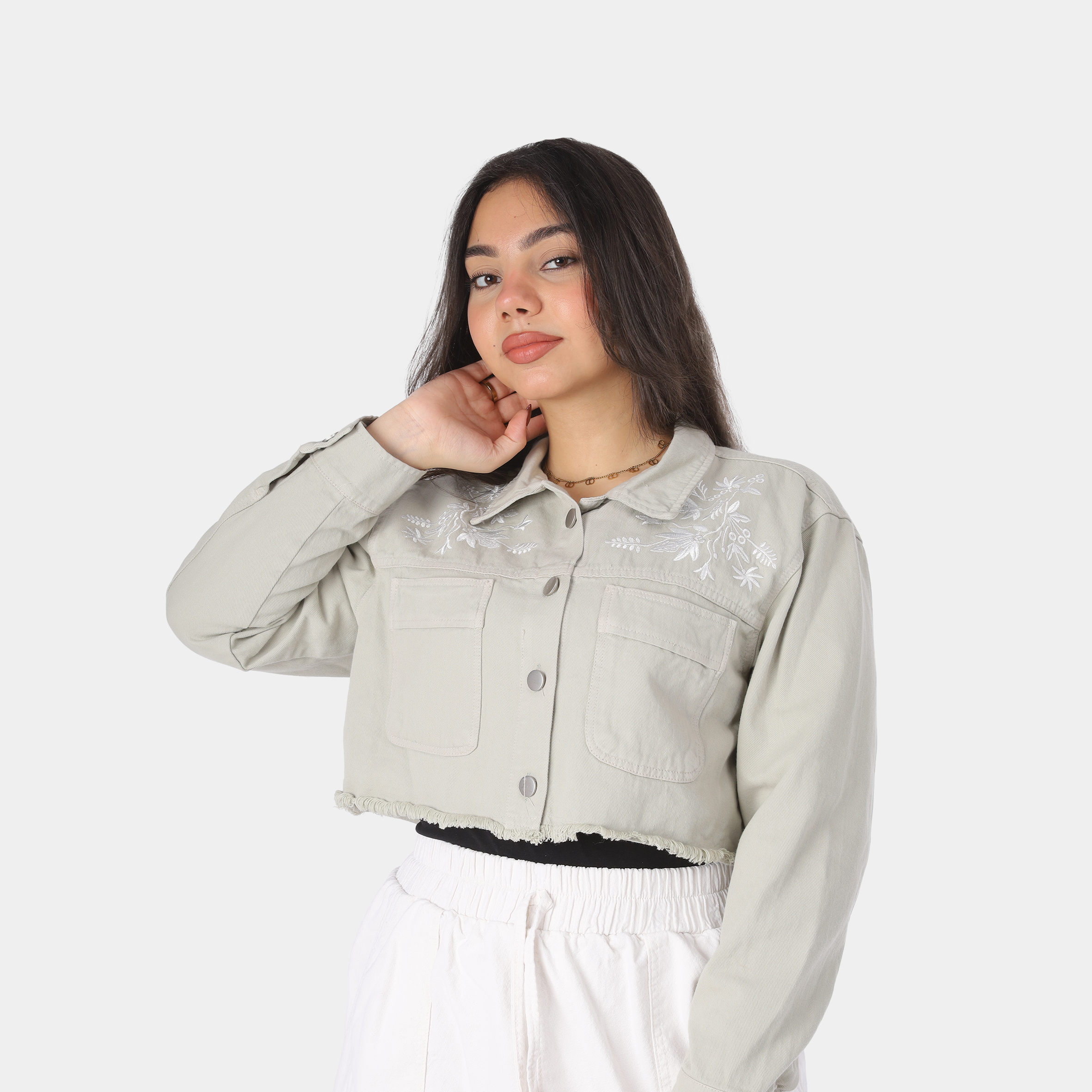 Cropped Gabardine Jacket 954103
