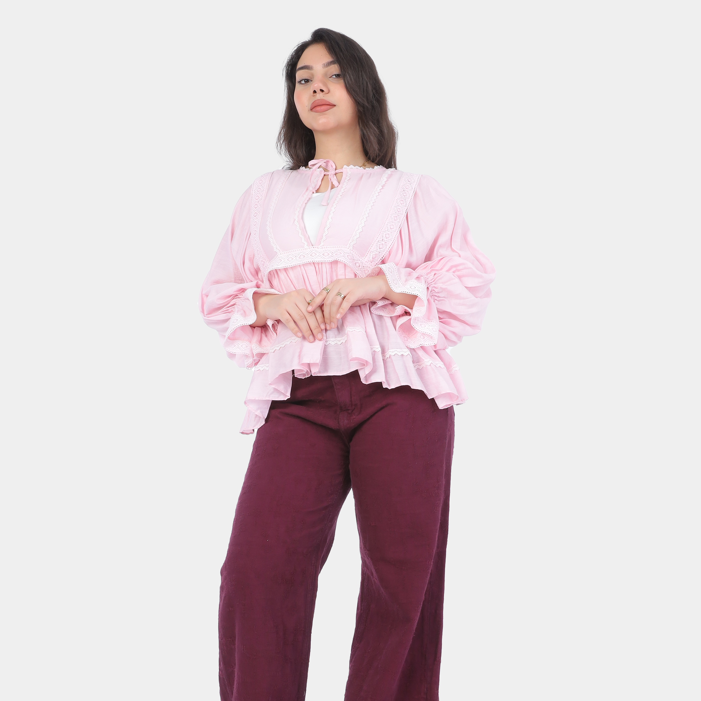 Front Tie Crop Blouse 2003/174