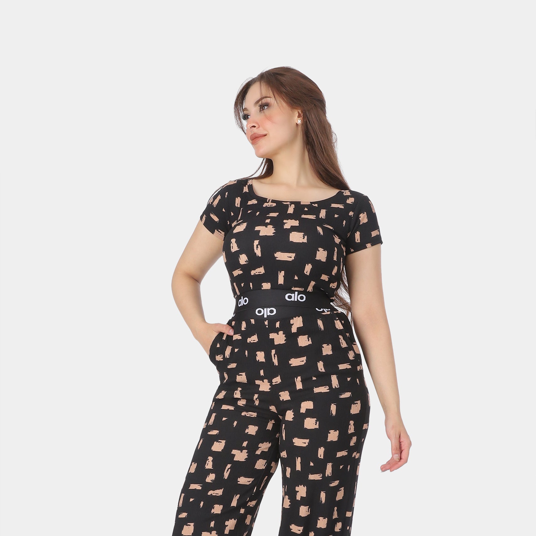 Abstract Print Wide-Leg Co-Ord Set 698630