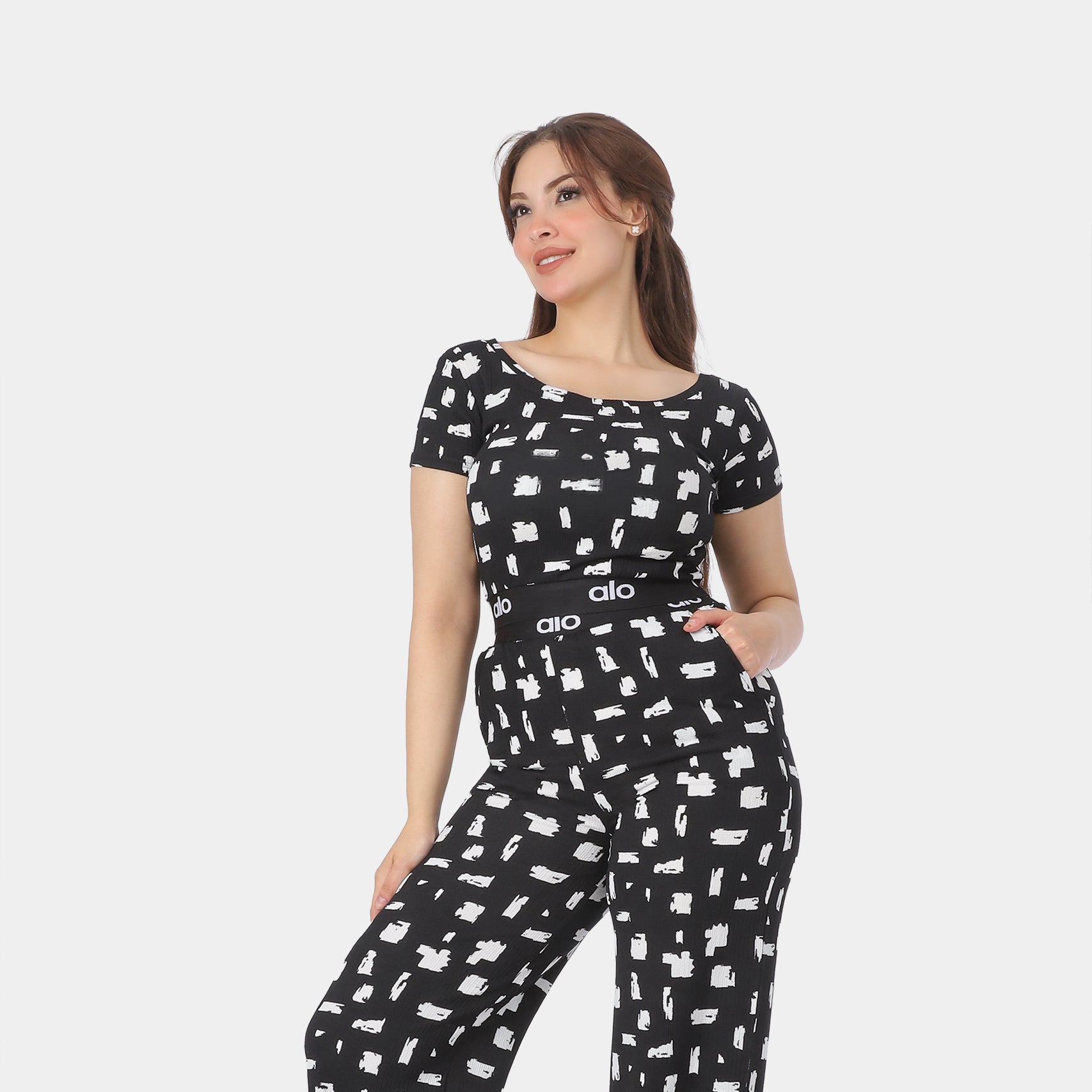 Abstract Print Wide-Leg Co-Ord Set 698630