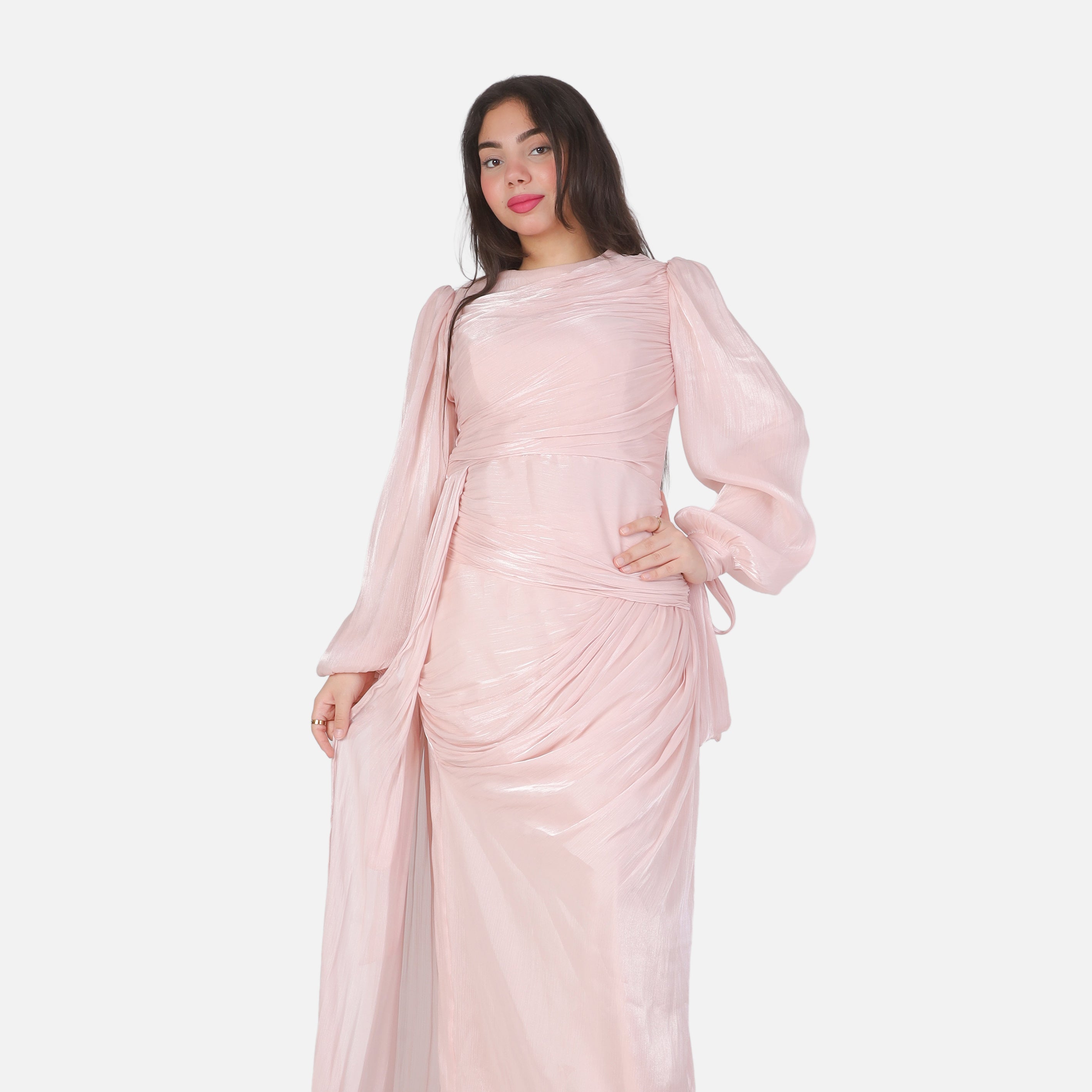 Elegant Evening Dress with Sleeve Tie Detail 7031112/1