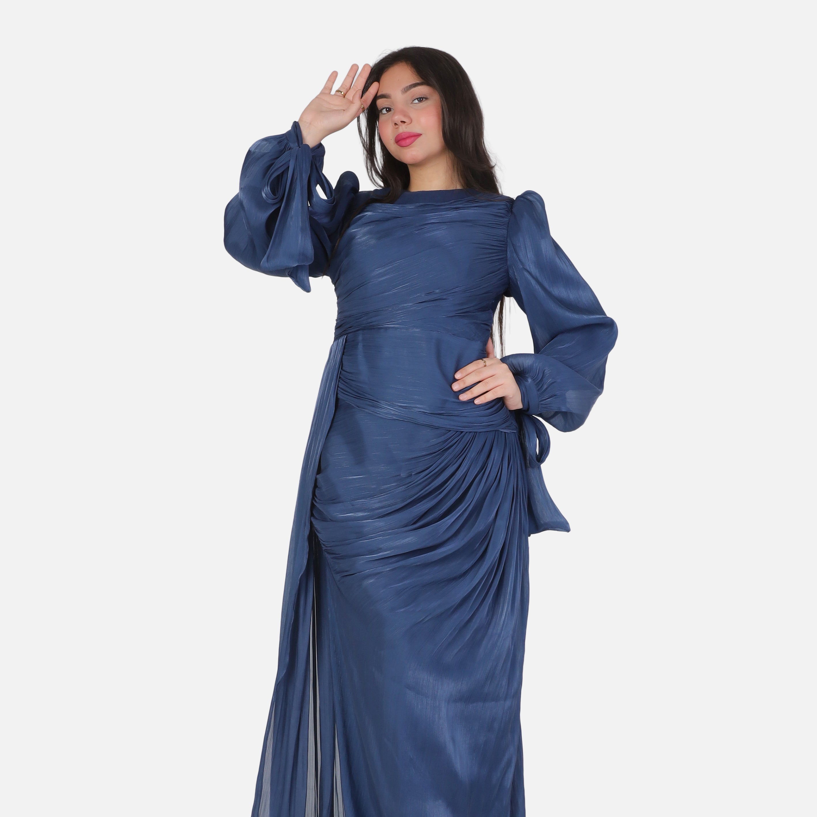 Elegant Evening Dress with Sleeve Tie Detail 7031112/1