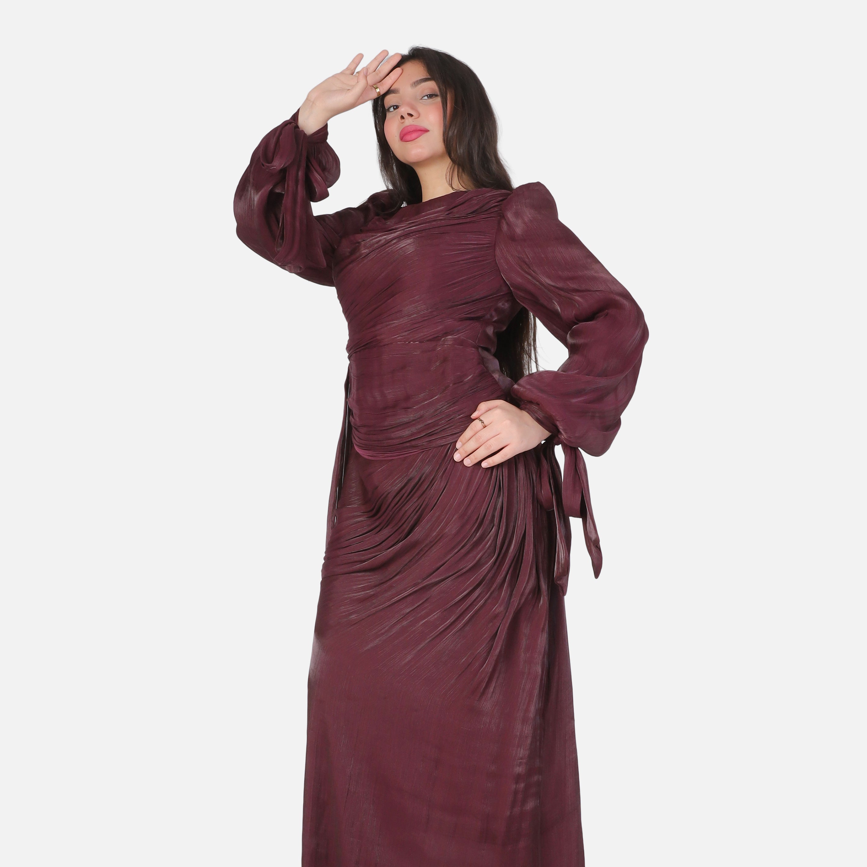 Elegant Evening Dress with Sleeve Tie Detail 7031112/1