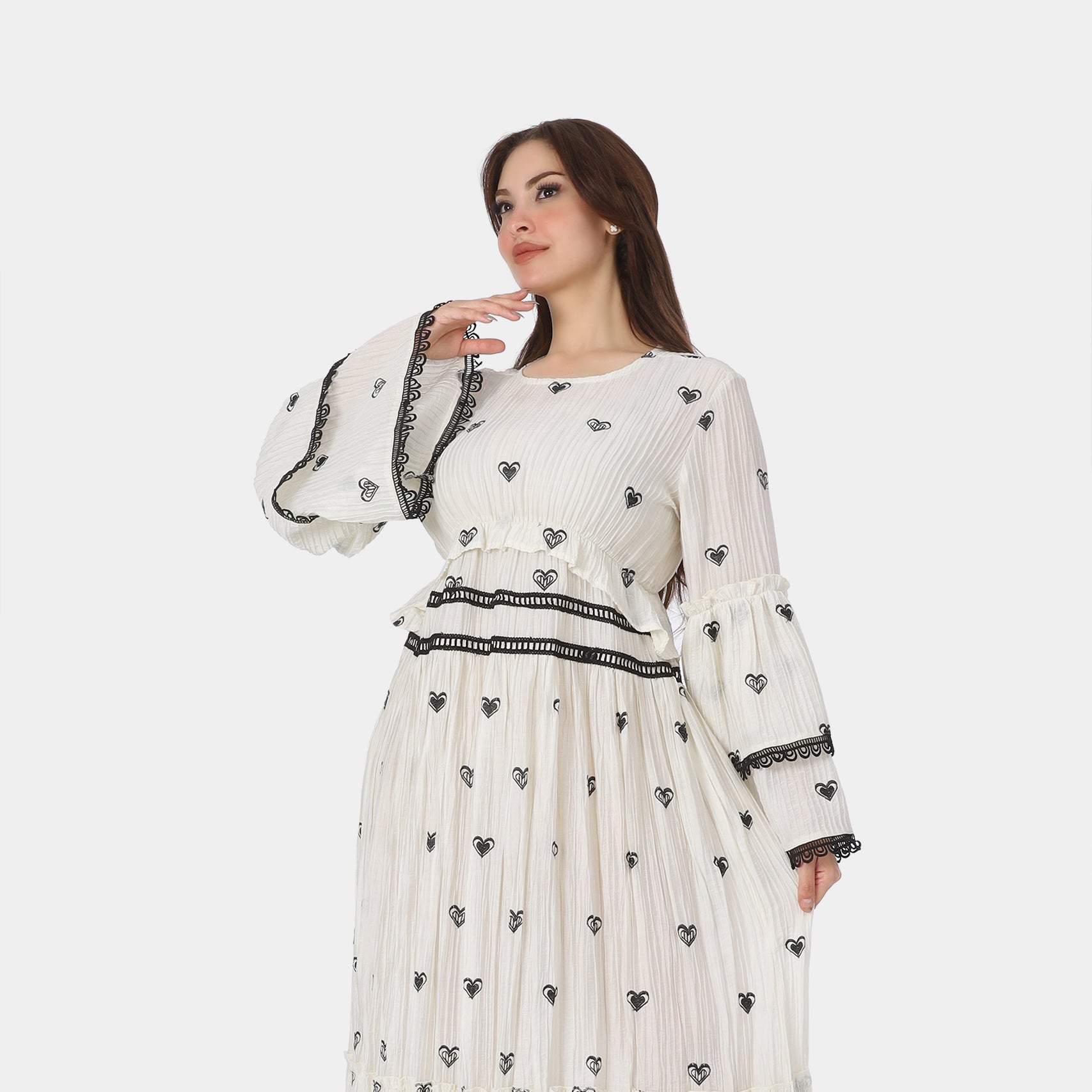 Embroidered Heart Maxi Dress 703716