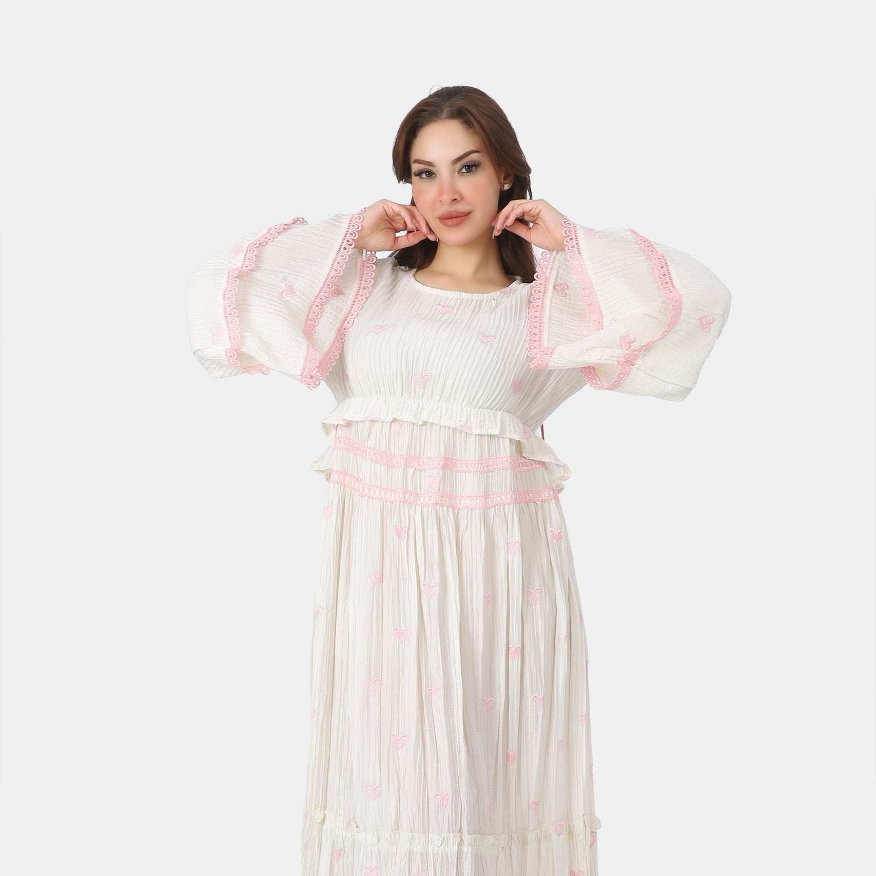 Embroidered Heart Maxi Dress 703716