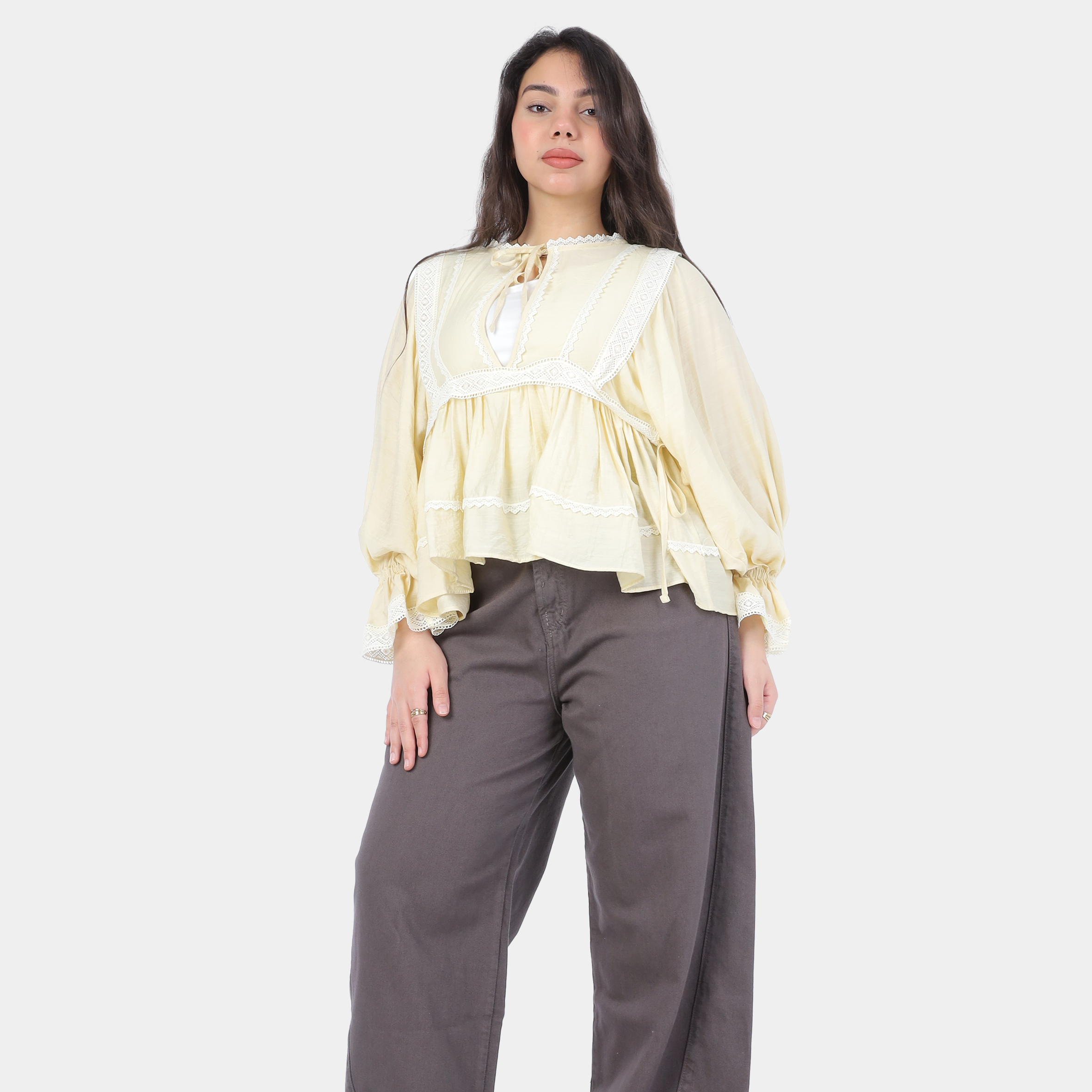 Front Tie Crop Blouse 2003/174