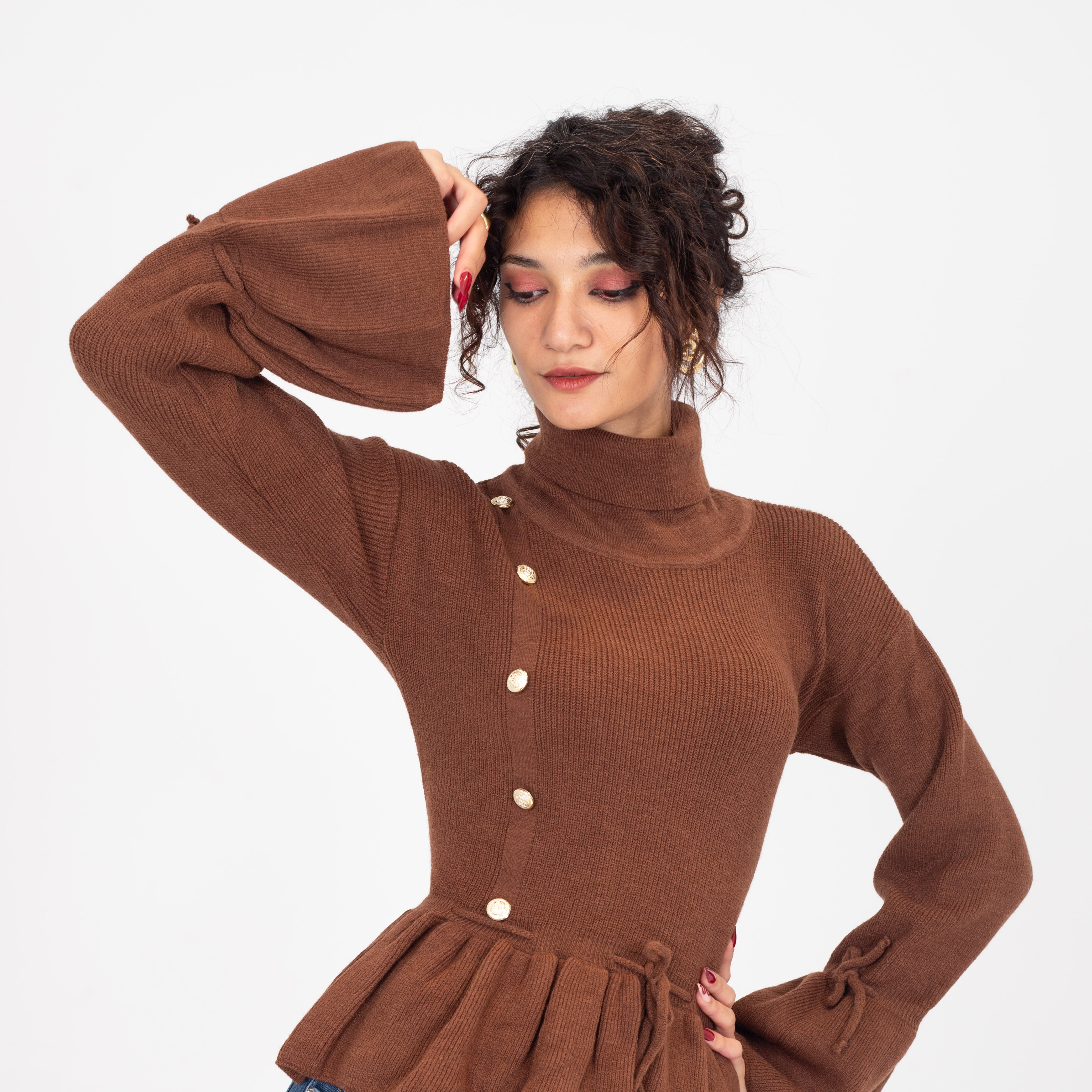 Ruffled Knit Blouse w16252672