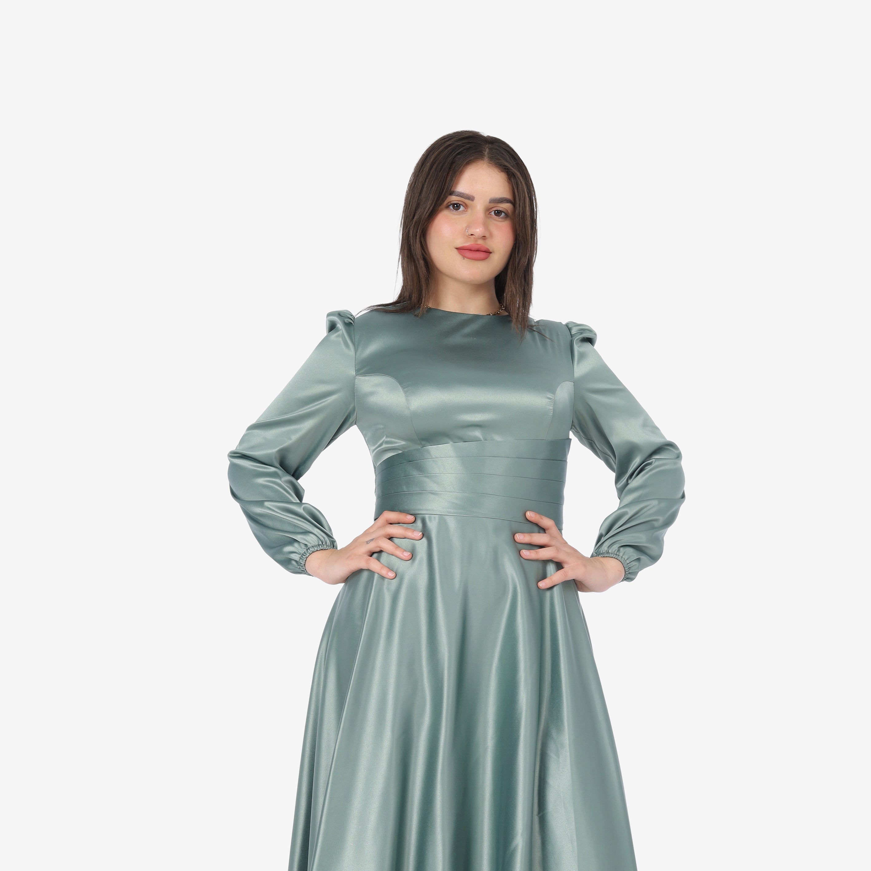 Simple Satin Evening Dress 9411004