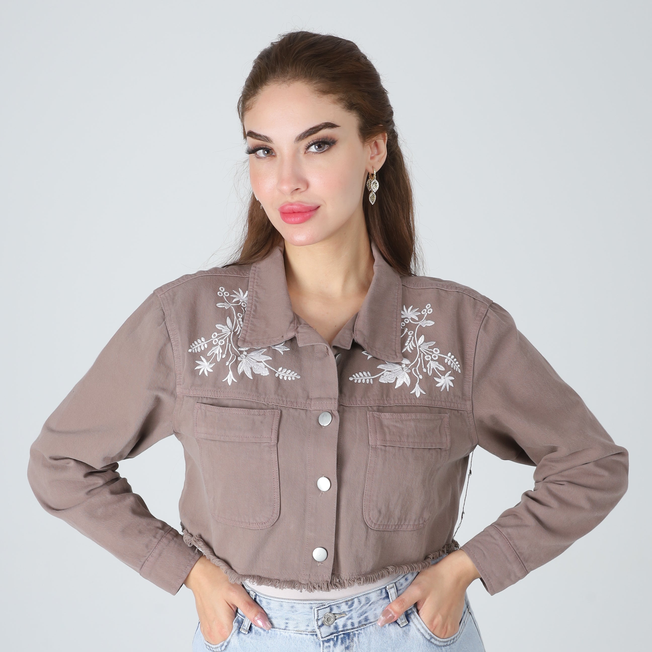 Cropped Gabardine Jacket 954103