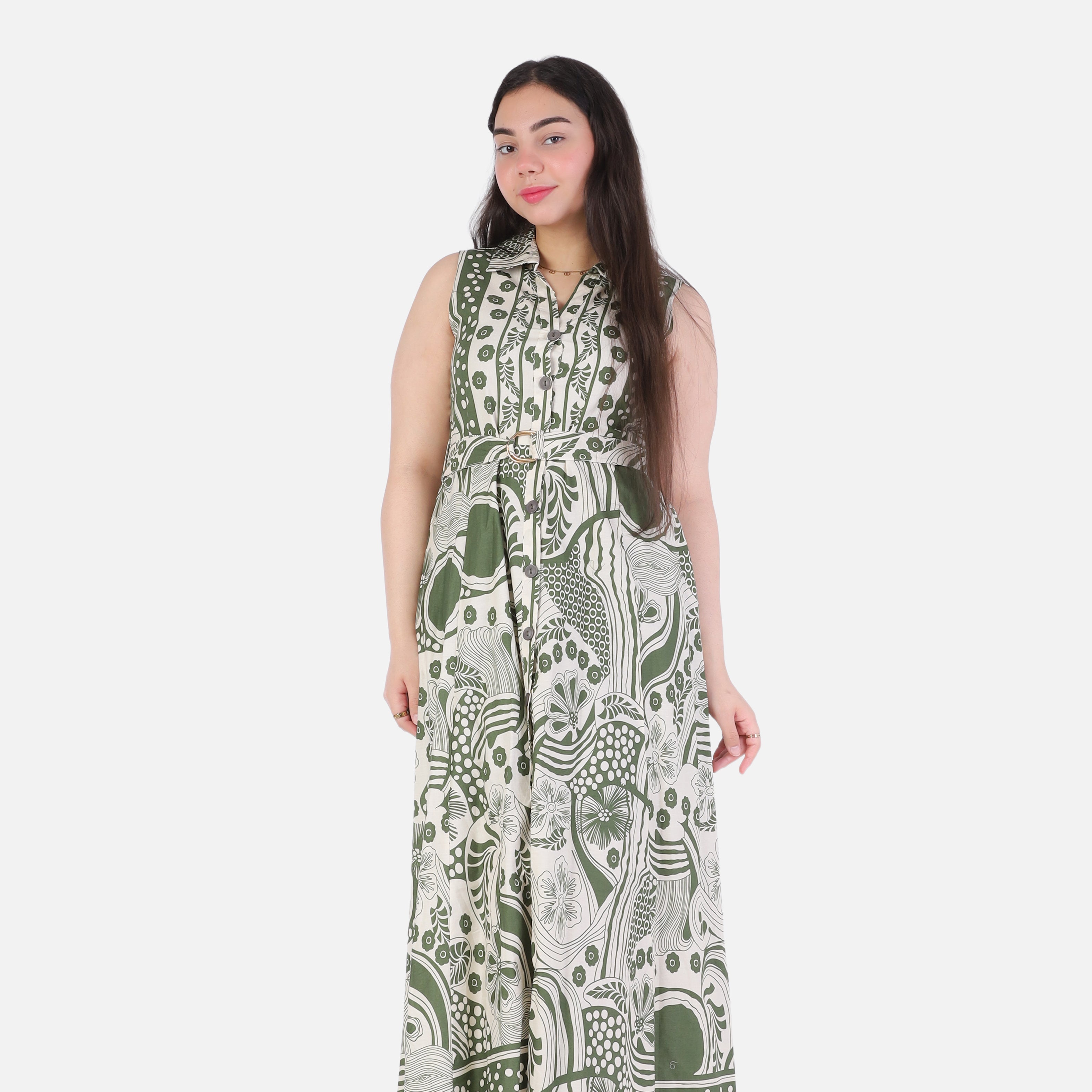 Printed Sleeveless Maxi Dress 209210136