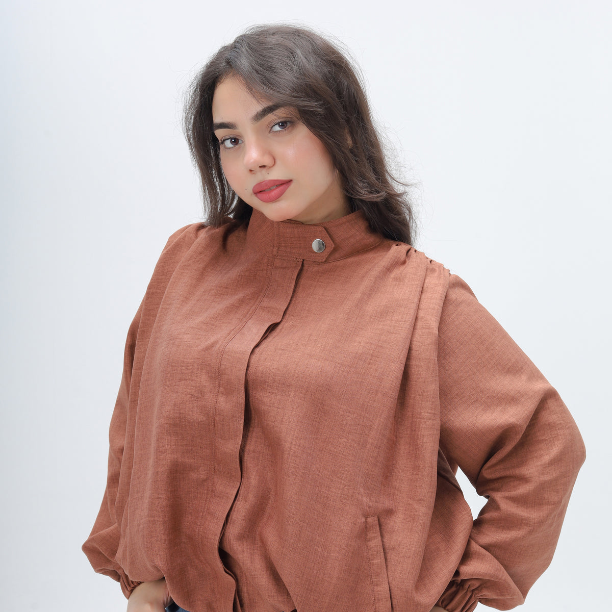Relaxed Fit Balloon Sleeve Jacket 2003/075/1