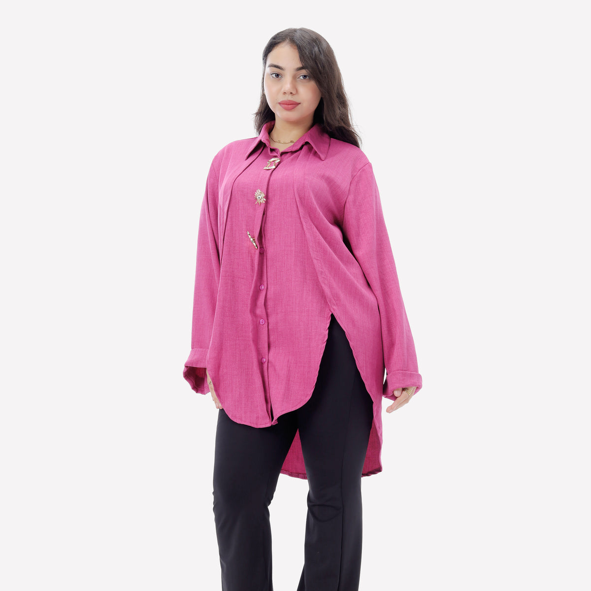 Long Shirt with Decorative Buttons 2000/165/2