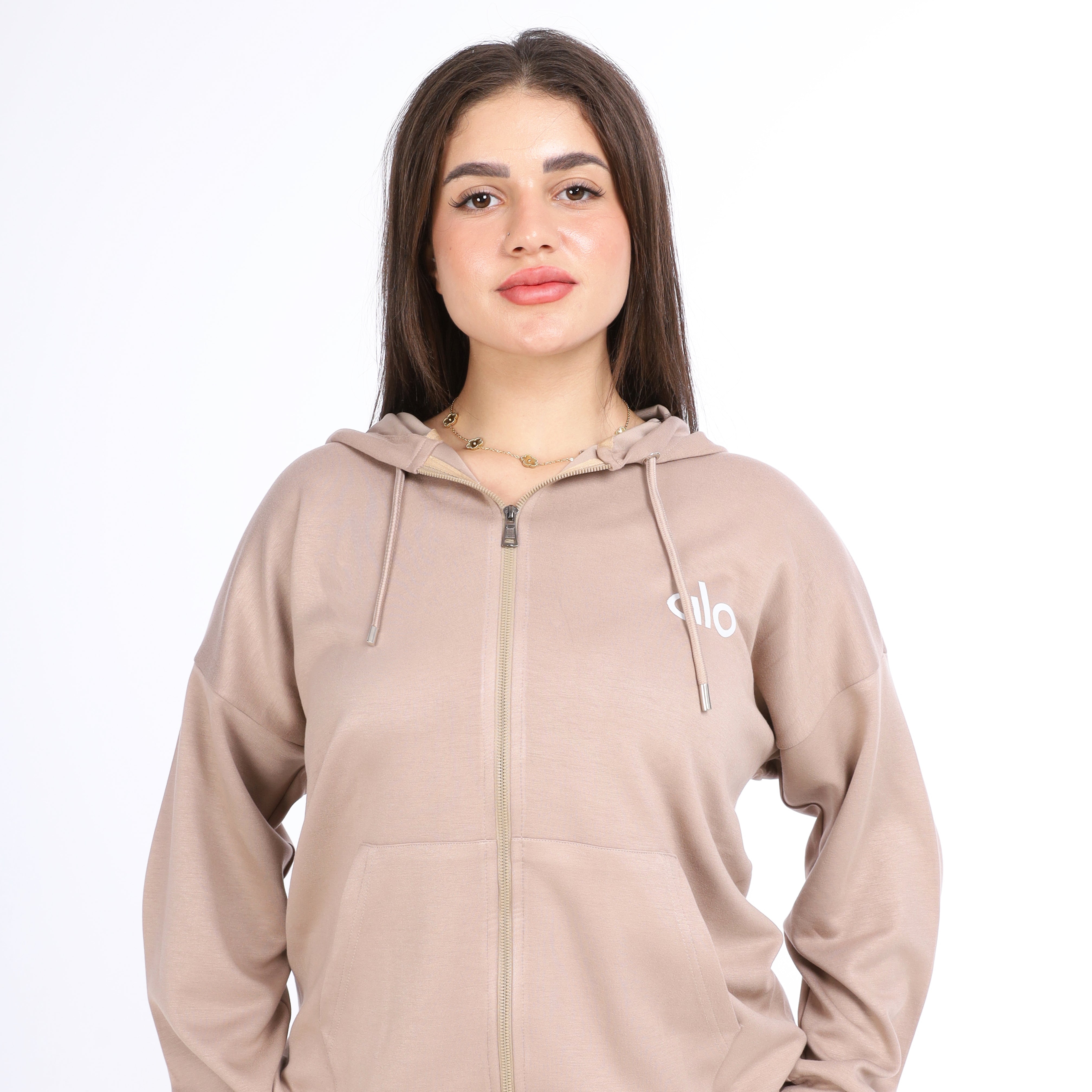 Relax Fit Zip-Up Hoodie w162742