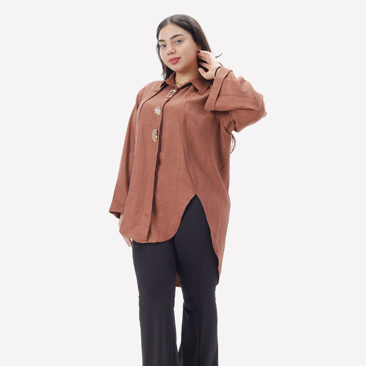 Long Shirt with Decorative Buttons 2000/165/2