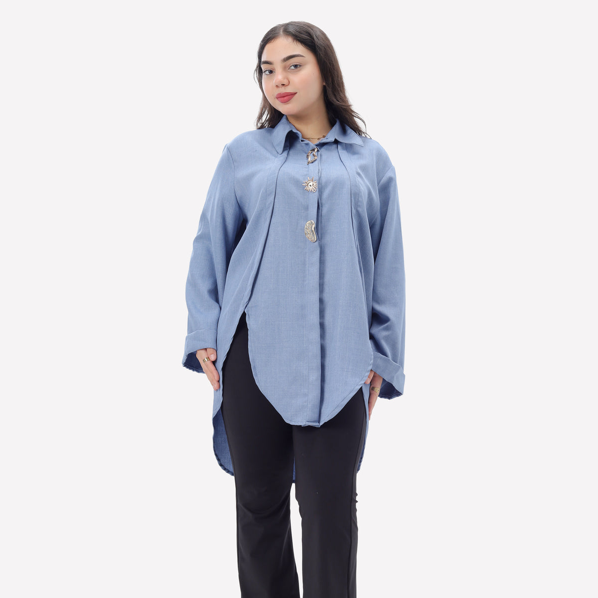 Long Shirt with Decorative Buttons 2000/165/2