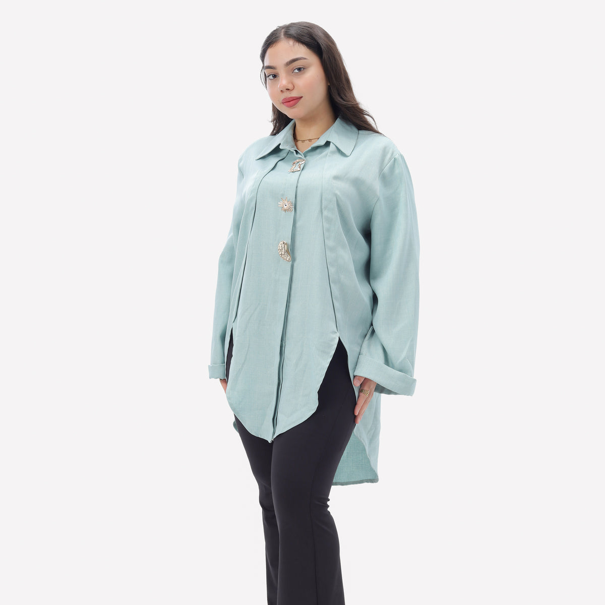 Long Shirt with Decorative Buttons 2000/165/2