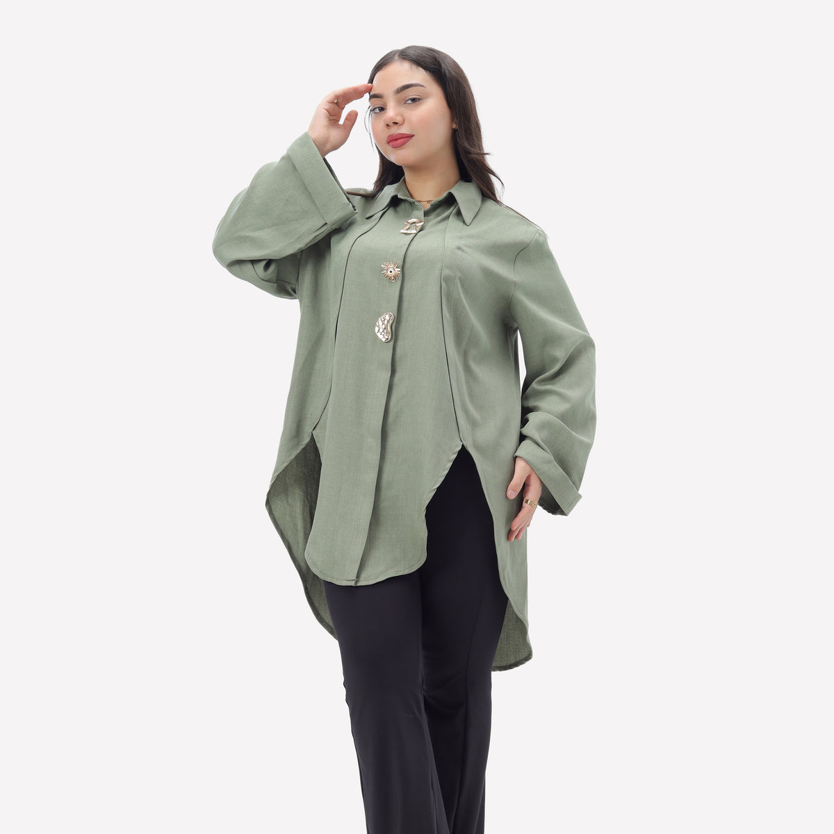 Long Shirt with Decorative Buttons 2000/165/2