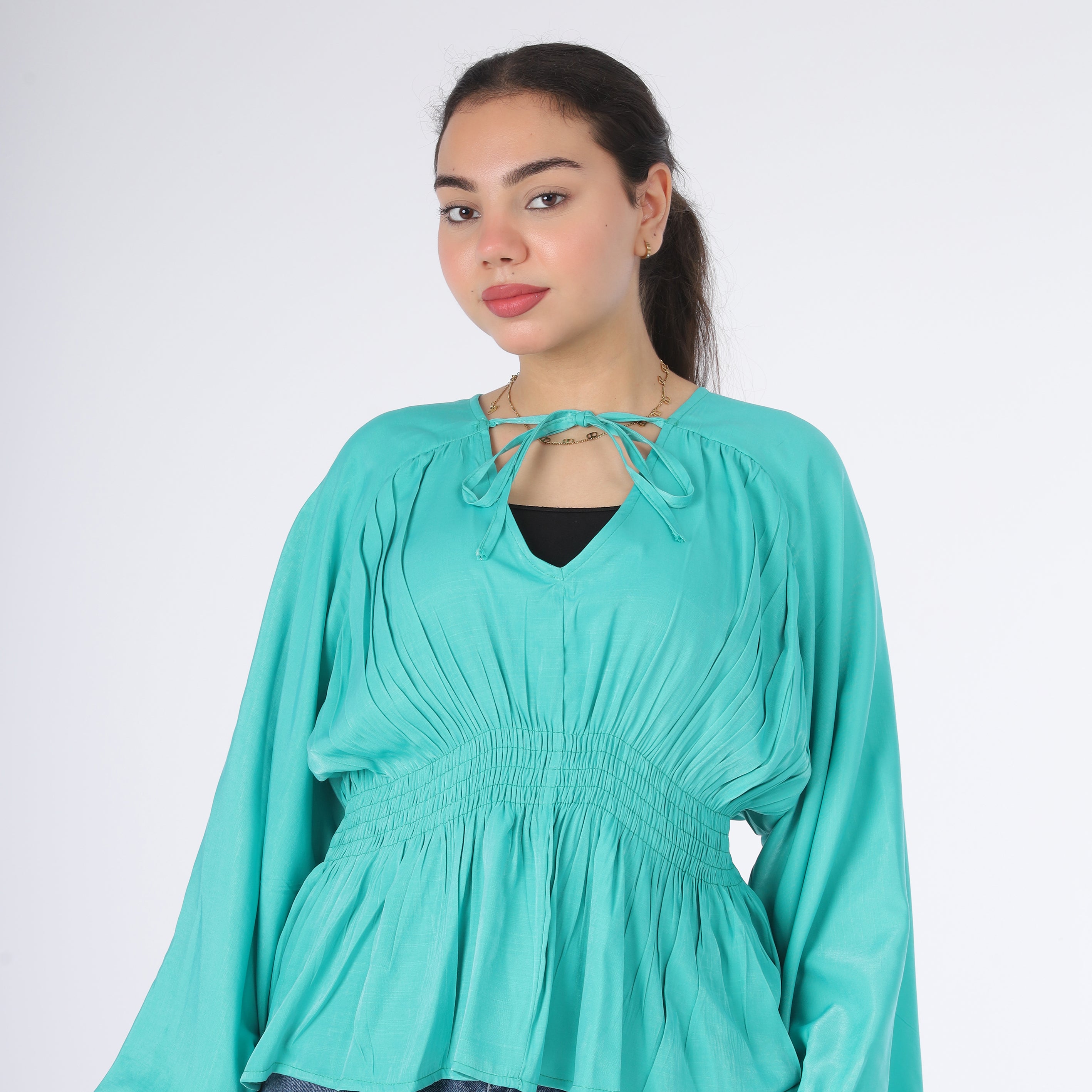 Cropped Blouse with Elastic Waist 2000/063/1